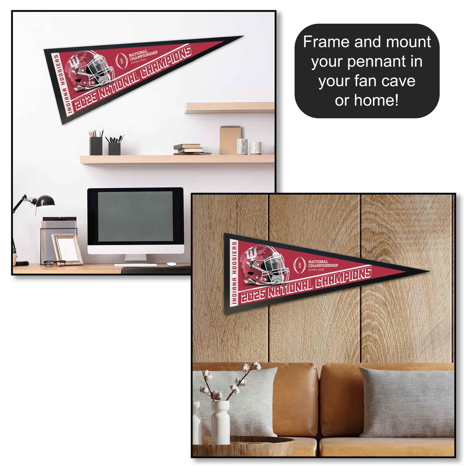 Indiana Hoosiers 2025 National Champions Pennant Banner Flag - Sports Gifts, Sports Memorabilia, Sports Collectibles, Fan Shop