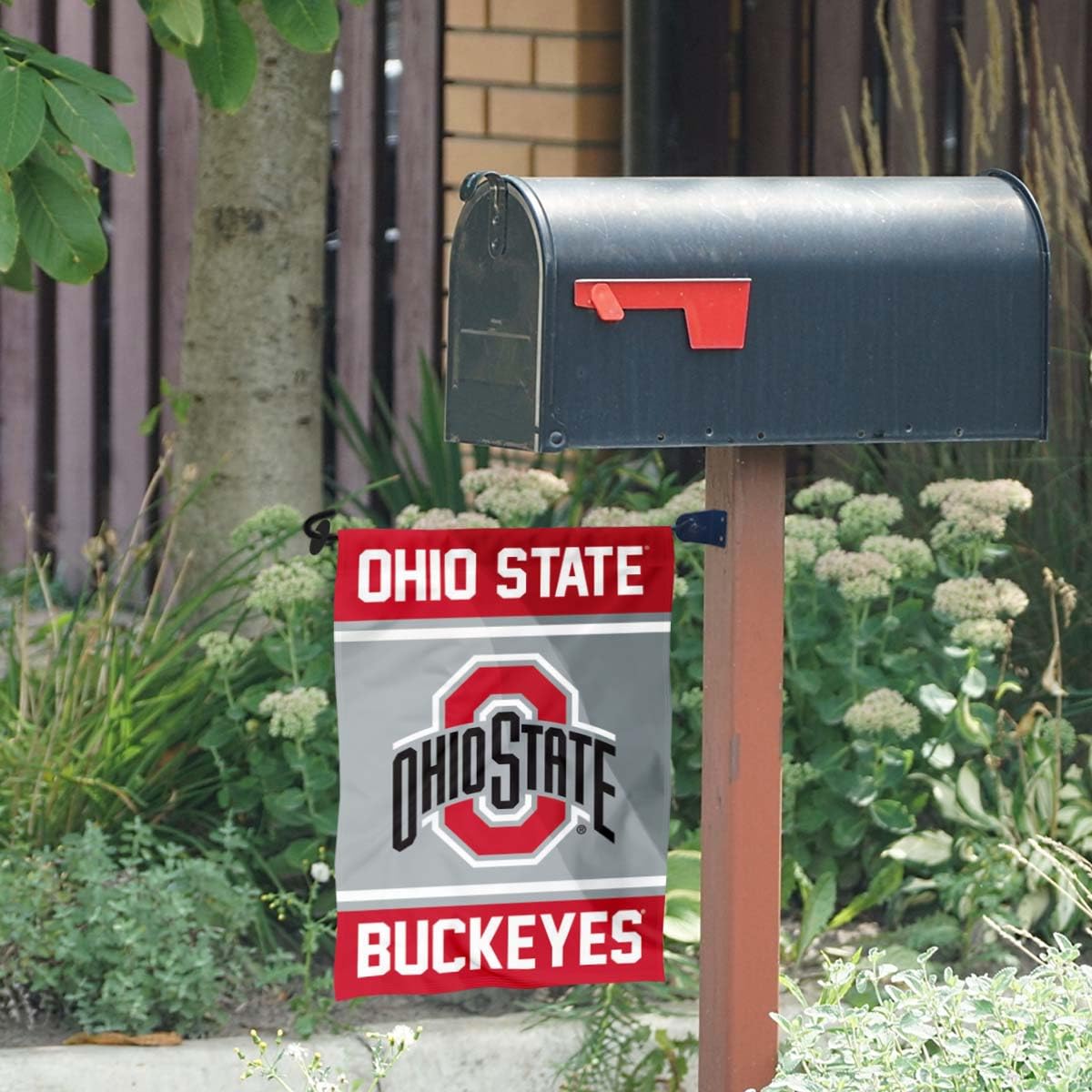 College Flags & Banners Co. OSU Buckeyes Garden Flag and Mailbox Post Pole Mount Holder Set - Sports Collectibles, Sports Memorabilia, Sports Fan Shop, Sports Gifts