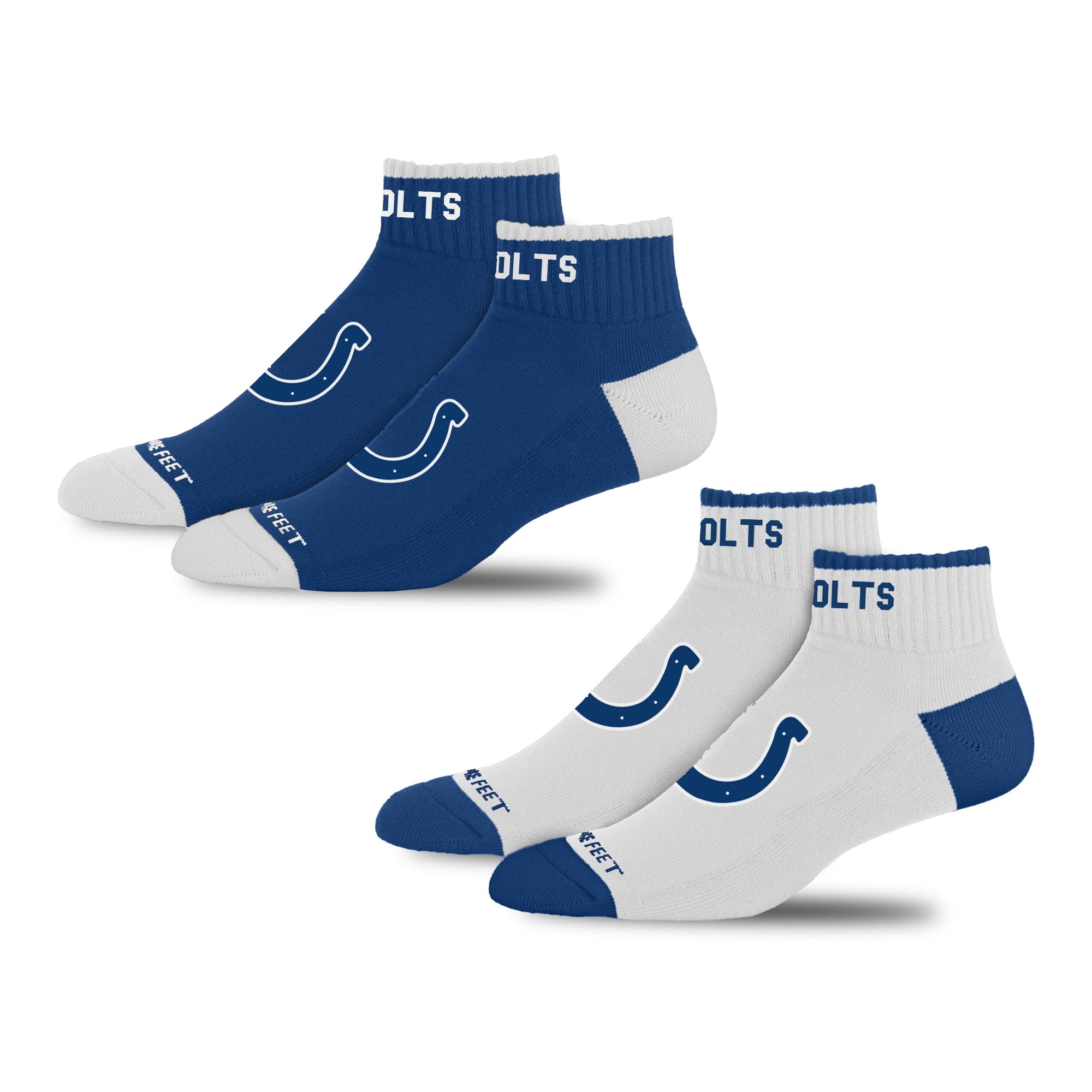 For Bare Feet NFL INDIANAPOLIS COLTS Front and Center 2 Pack Team Colors Large - Sports Gifts, Sports Memorabilia, Sports Collectibles, Fan Shop