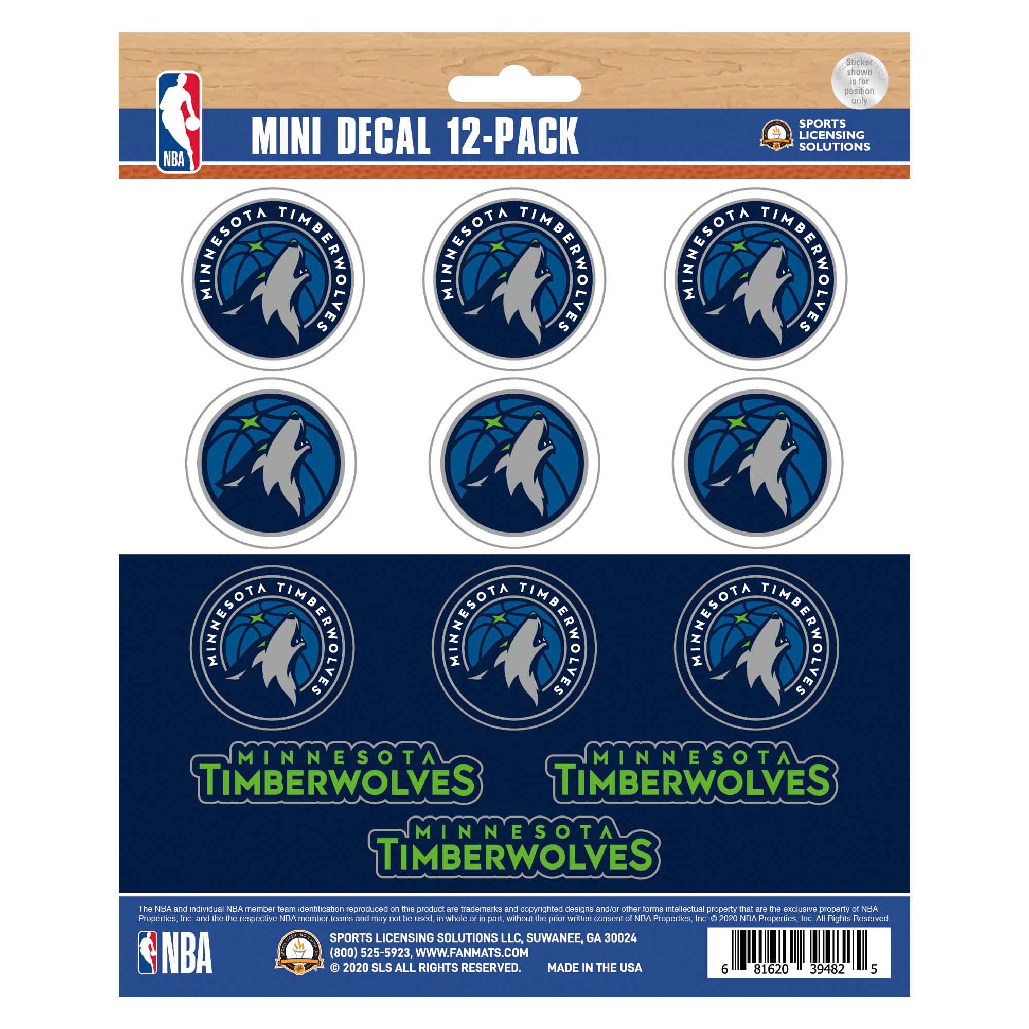 NBA - Minnesota Timberwolves Mini Decal 12-pk