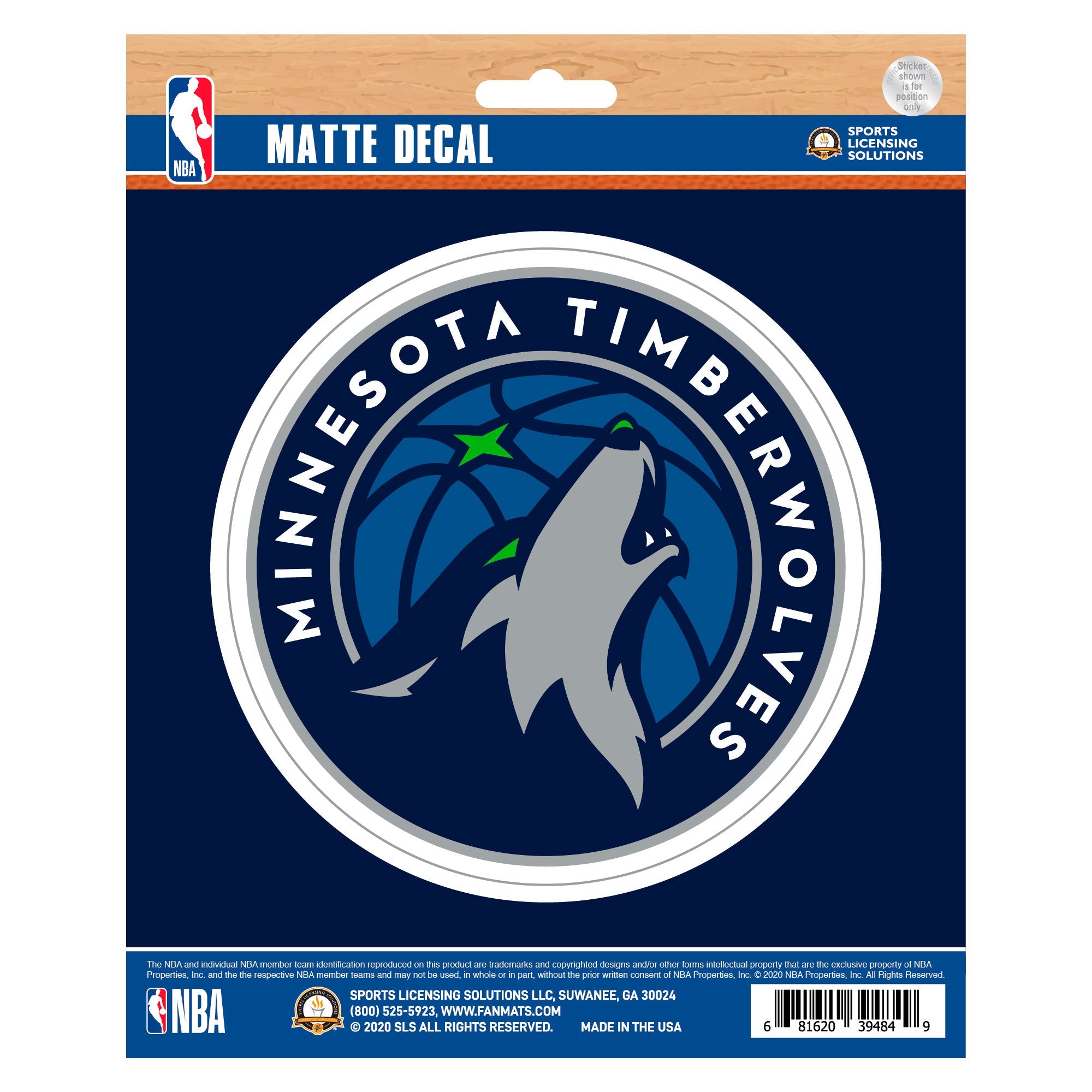 NBA - Minnesota Timberwolves Matte Decal