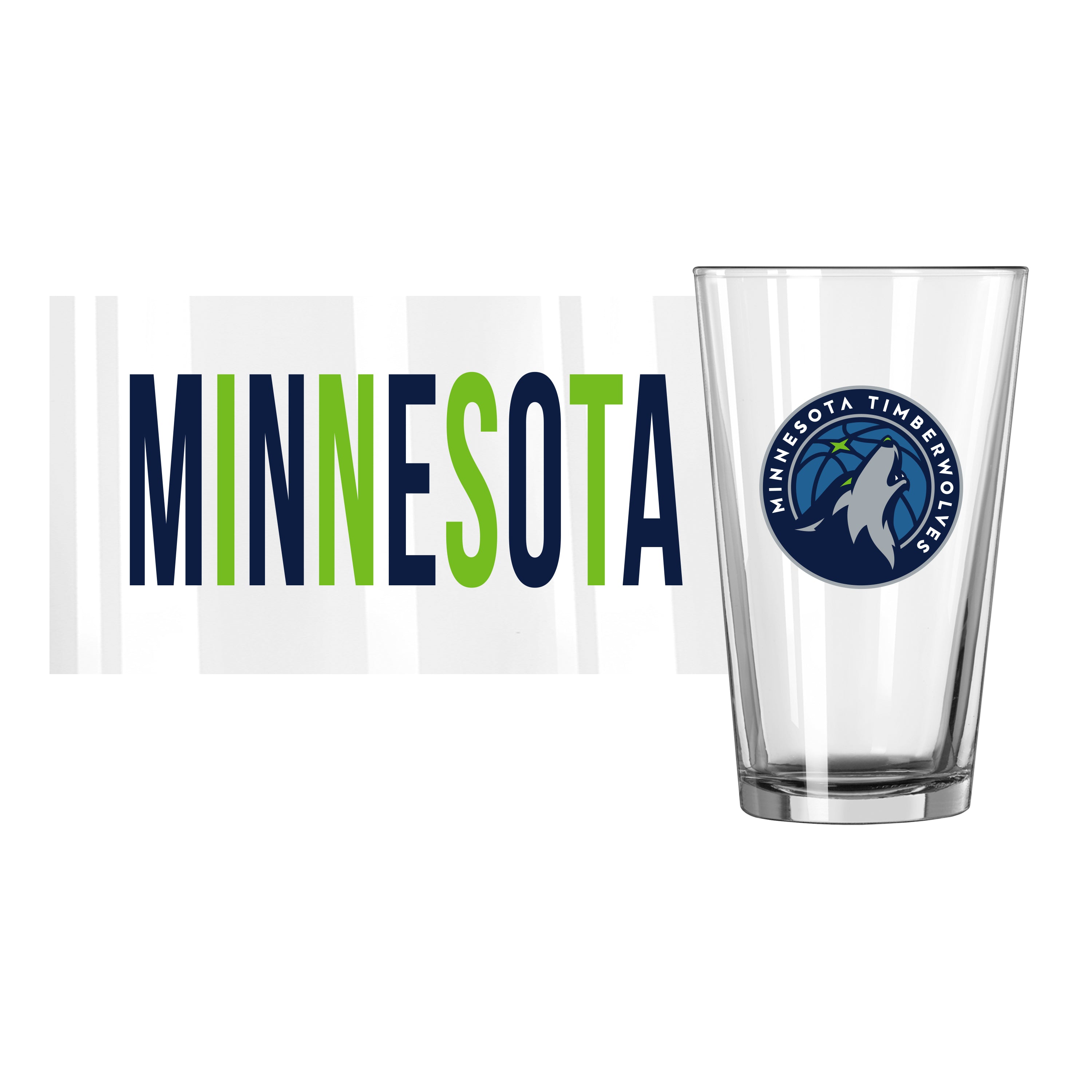 Minnesota Timberwolves 16oz Overtime Pint Glass - Sports Gifts, Sports Memorabilia, Sports Collectibles, Fan Shop