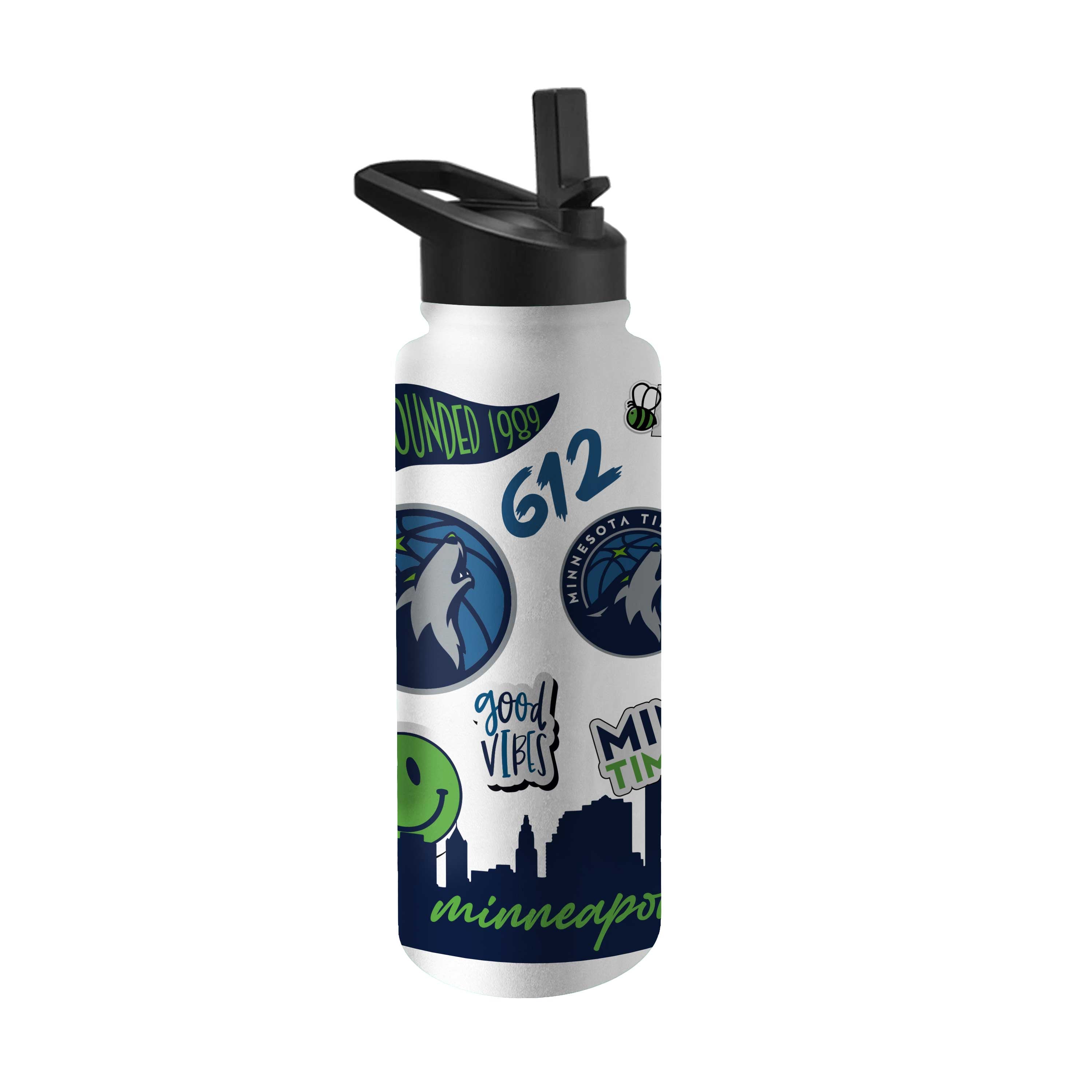 Minnesota Timberwolves 34oz Native Quencher Bottle - Sports Gifts, Sports Memorabilia, Sports Collectibles, Fan Shop
