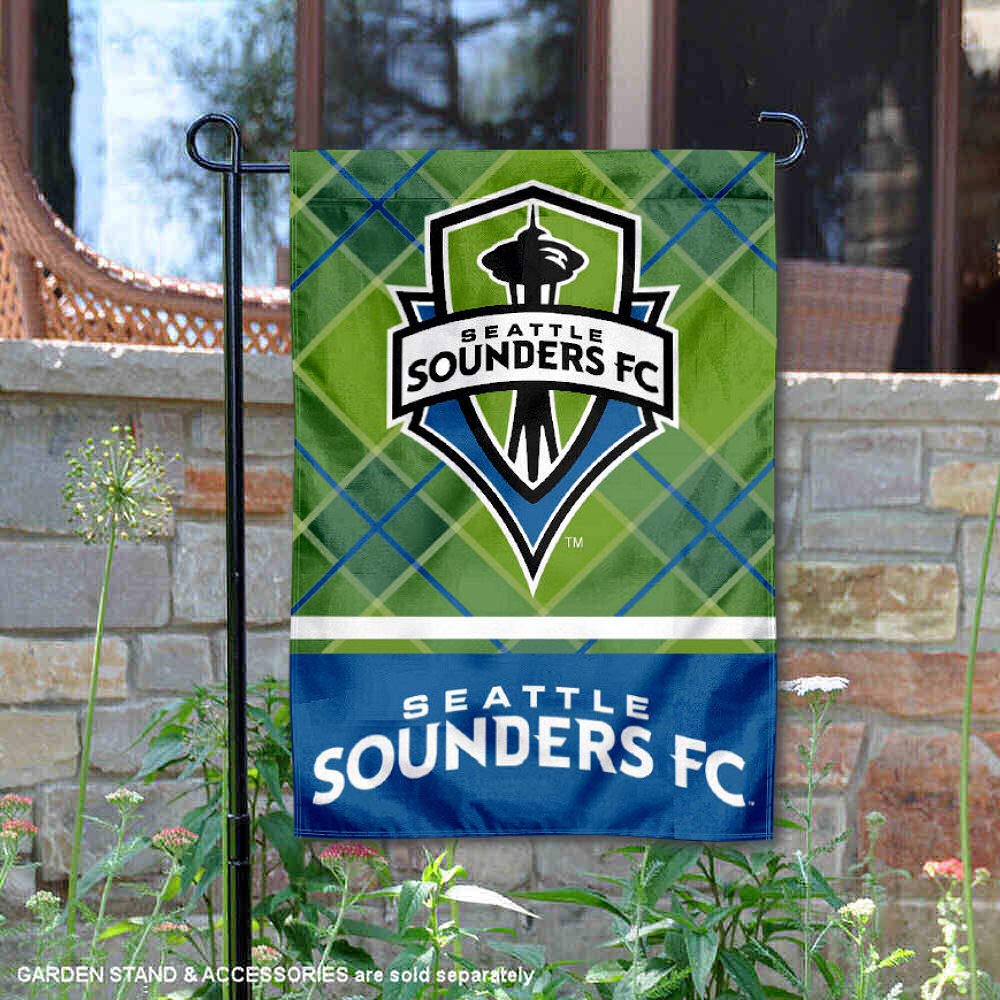 WinCraft Seattle Sounders Double Sided Garden Flag - Sports Collectibles, Sports Memorabilia, Sports Fan Shop, Sports Gifts