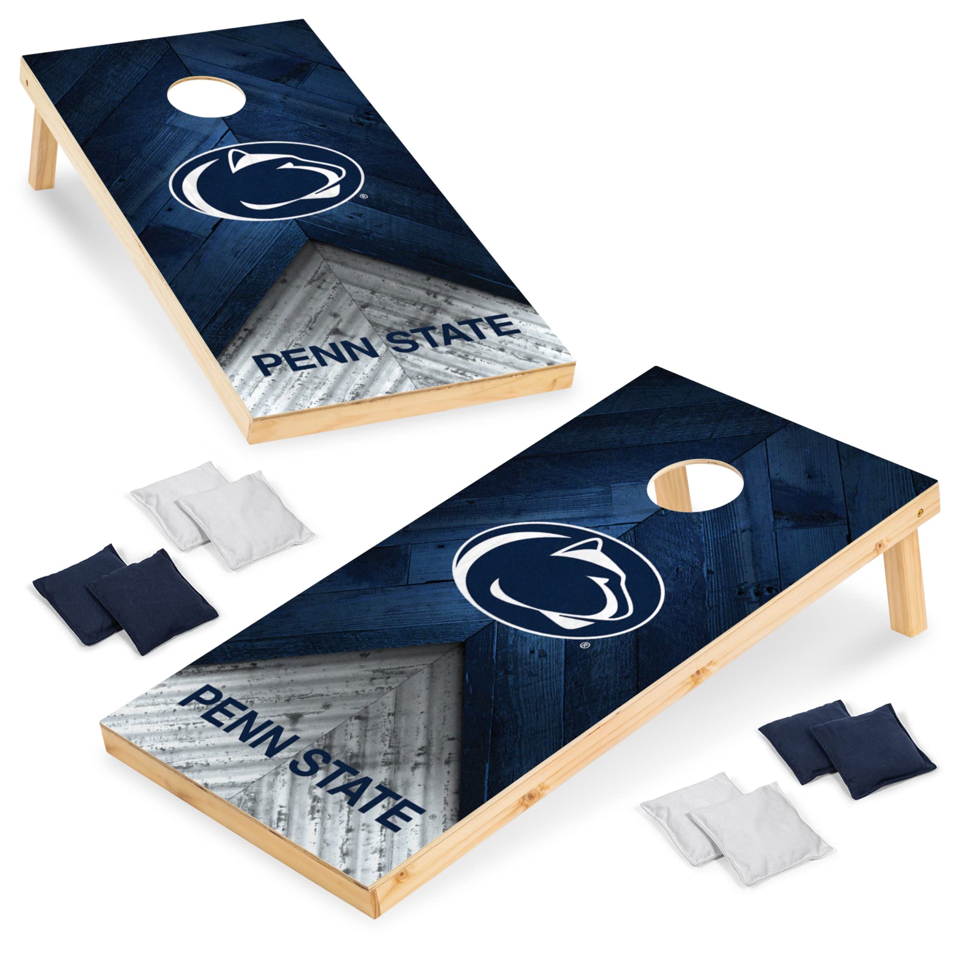 Wild Sports Penn State Nittany Lions 2' x 4' Regulation Size Solid Wood College Cornhole Set with Direct Print HD Team Graphics Great Gift for Any NCAA Fan! Bean Bag Toss Family Outdoor Game - Sports Collectibles, Sports Memorabilia, Sports Fan Shop, Sports Gifts