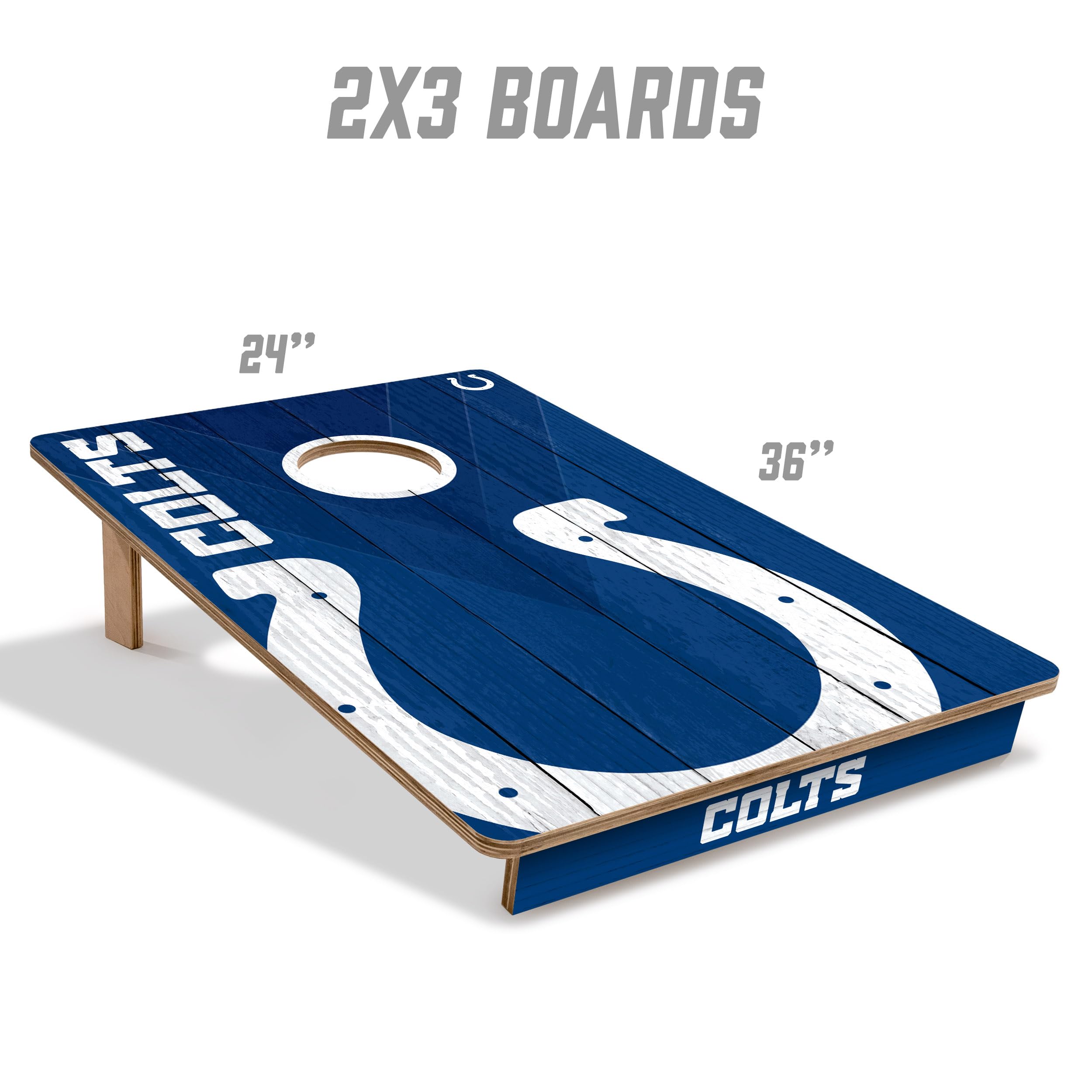YouTheFan NFL Indianapolis Colts 2’ x 3’ Wood Cornhole Game with Logo Bags - Sports Collectibles, Sports Memorabilia, Sports Fan Shop, Sports Gifts