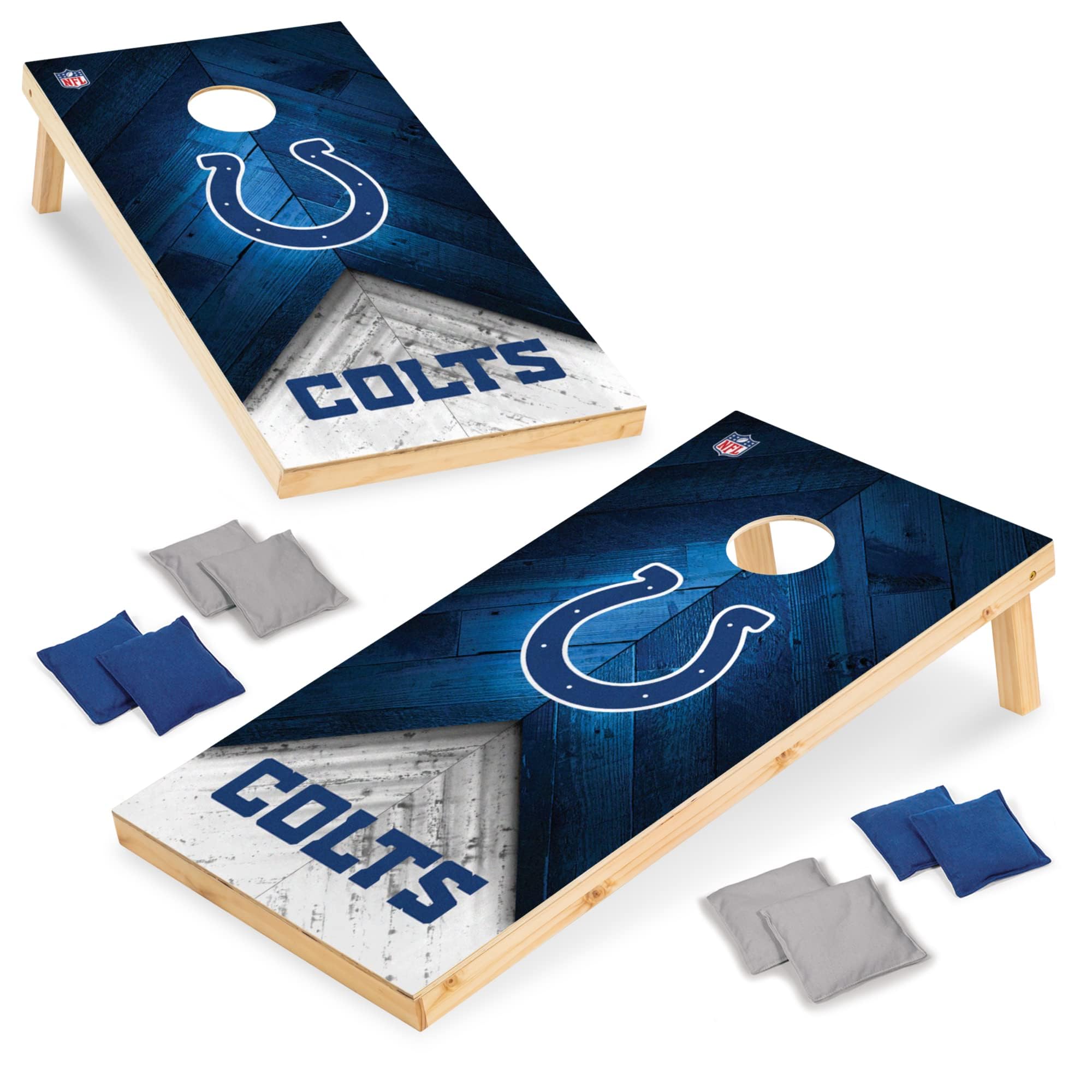 Wild Sports NFL Indianapolis Colts 2' x 4' Regulation Size Solid Wood Cornhole Set with Direct Print HD Team Graphics - Sports Collectibles, Sports Memorabilia, Sports Fan Shop, Sports Gifts
