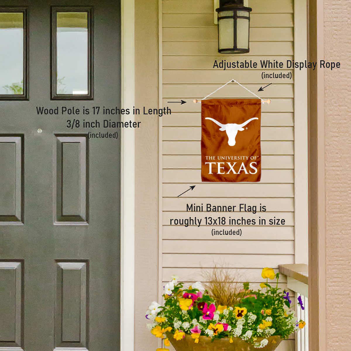 College Flags & Banners Co. Texas Longhorns Wordmark Banner for Windows Doors and Walls - Sports Collectibles, Sports Memorabilia, Sports Fan Shop, Sports Gifts