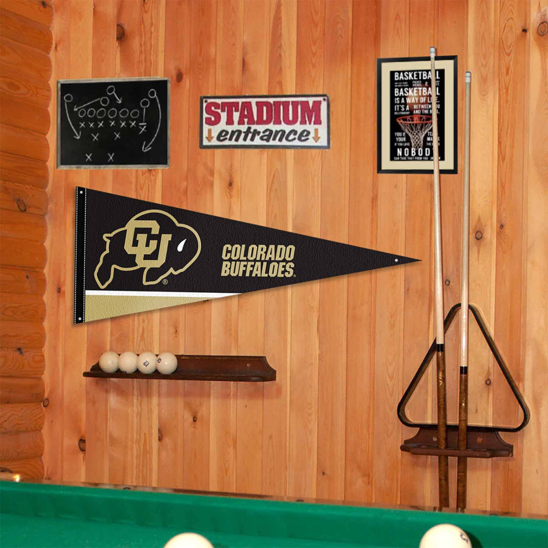 College Flags & Banners Co. Colorado Buffaloes Pennant Flag and Wall Tack Mount Pads - Sports Collectibles, Sports Memorabilia, Sports Fan Shop, Sports Gifts