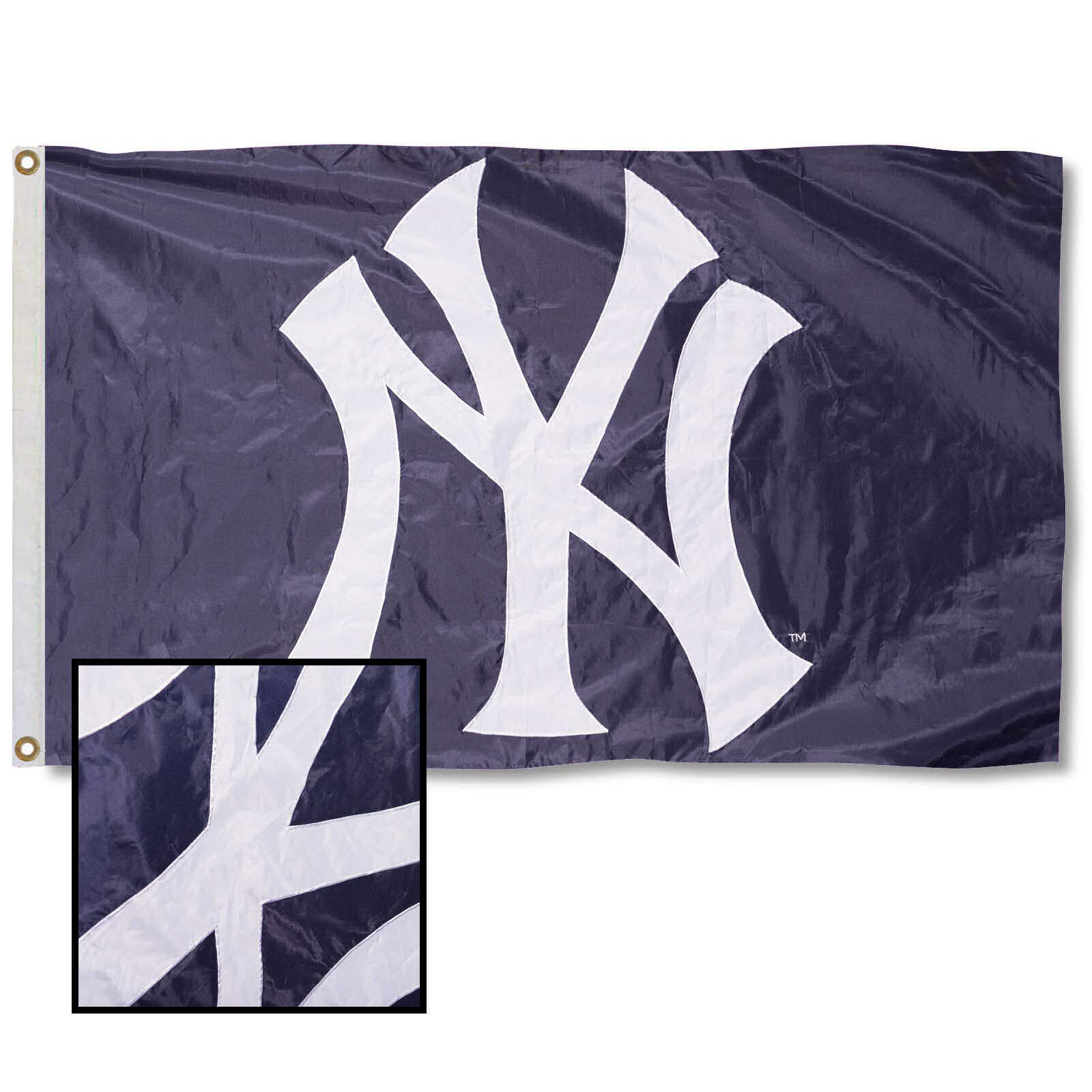 WinCraft New York Yankees Embroidered Nylon Flag - Sports Collectibles, Sports Memorabilia, Sports Fan Shop, Sports Gifts