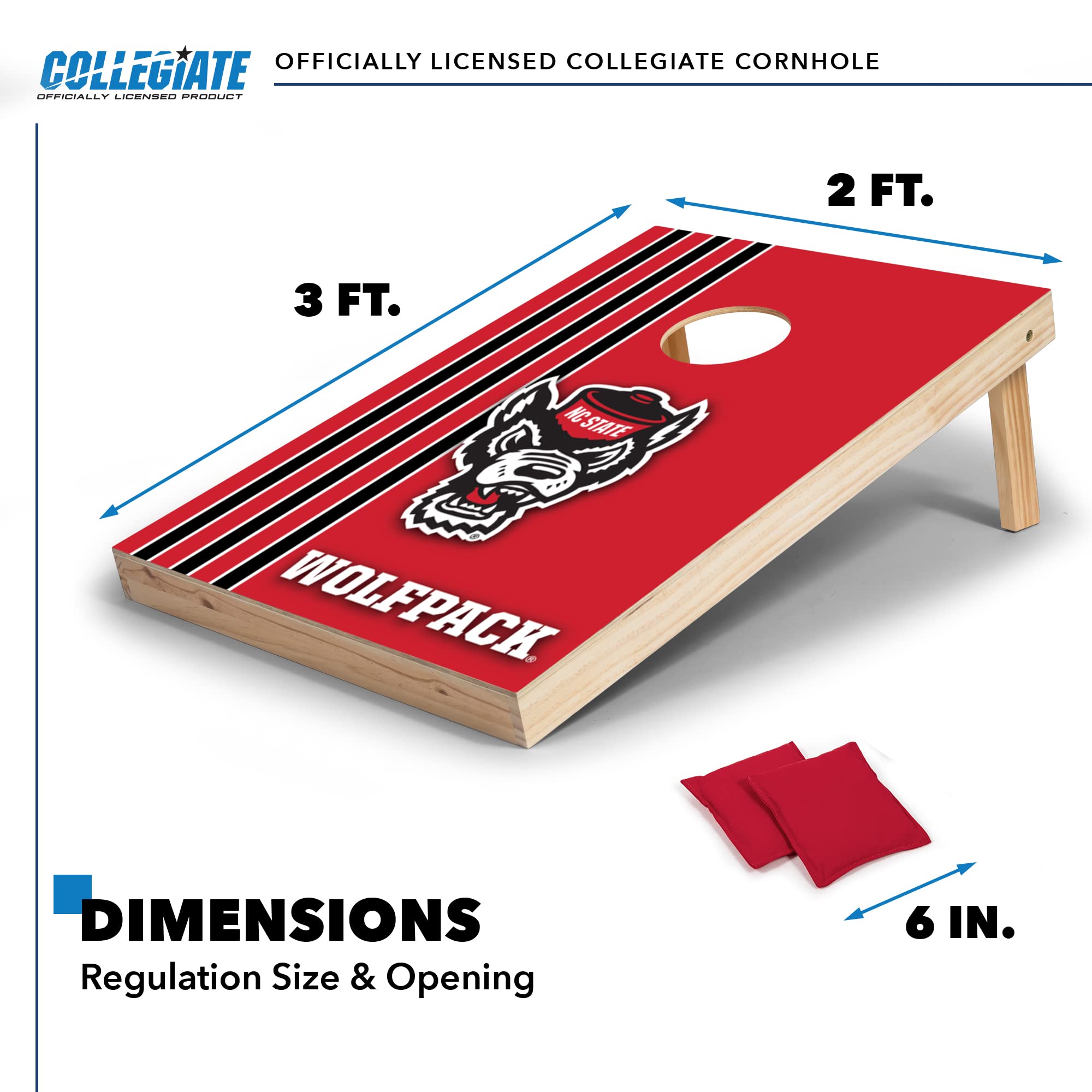 Wild Sports 2' x 3' Set with Direct Print HD Team Graphics – Great Gift for Any NCAA Fan! Bean Bag Toss Family Outdoor Games – North Carolina State Wolfpack - Sports Collectibles, Sports Memorabilia, Sports Fan Shop, Sports Gifts