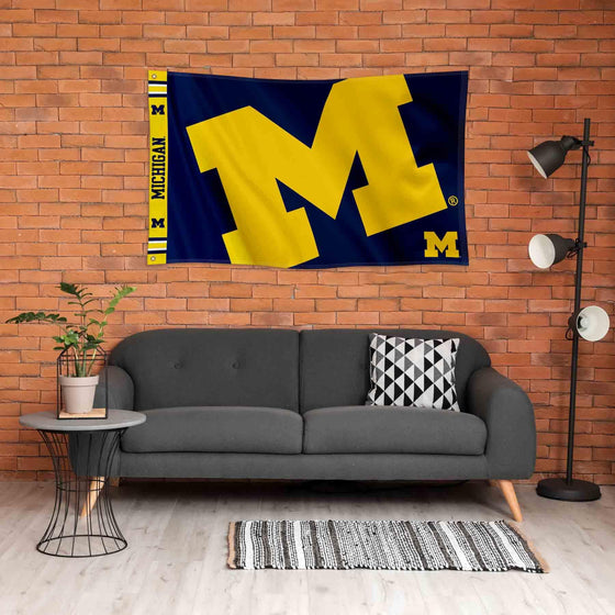 College Flags & Banners Co. Michigan Team University Wolverines Bold Logo Premium Flag - Sports Collectibles, Sports Memorabilia, Sports Fan Shop, Sports Gifts