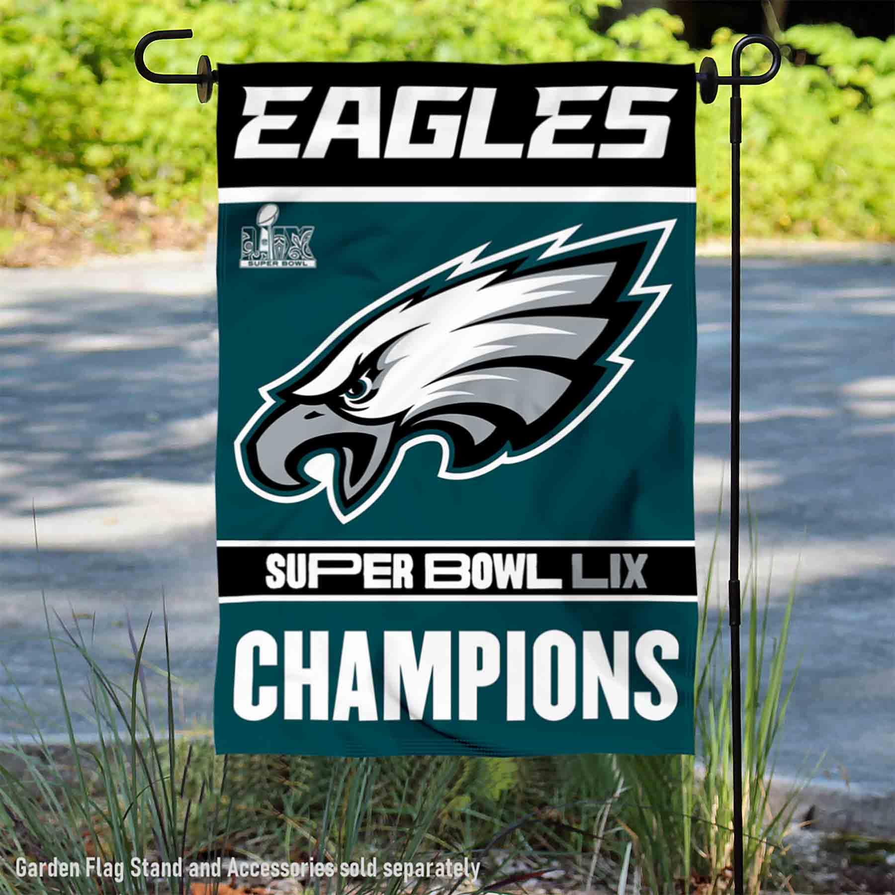 WinCraft Philadelphia Eagles Super Bowl LIX Champions Yard Garden Banner Flag - Sports Collectibles, Sports Memorabilia, Sports Fan Shop, Sports Gifts
