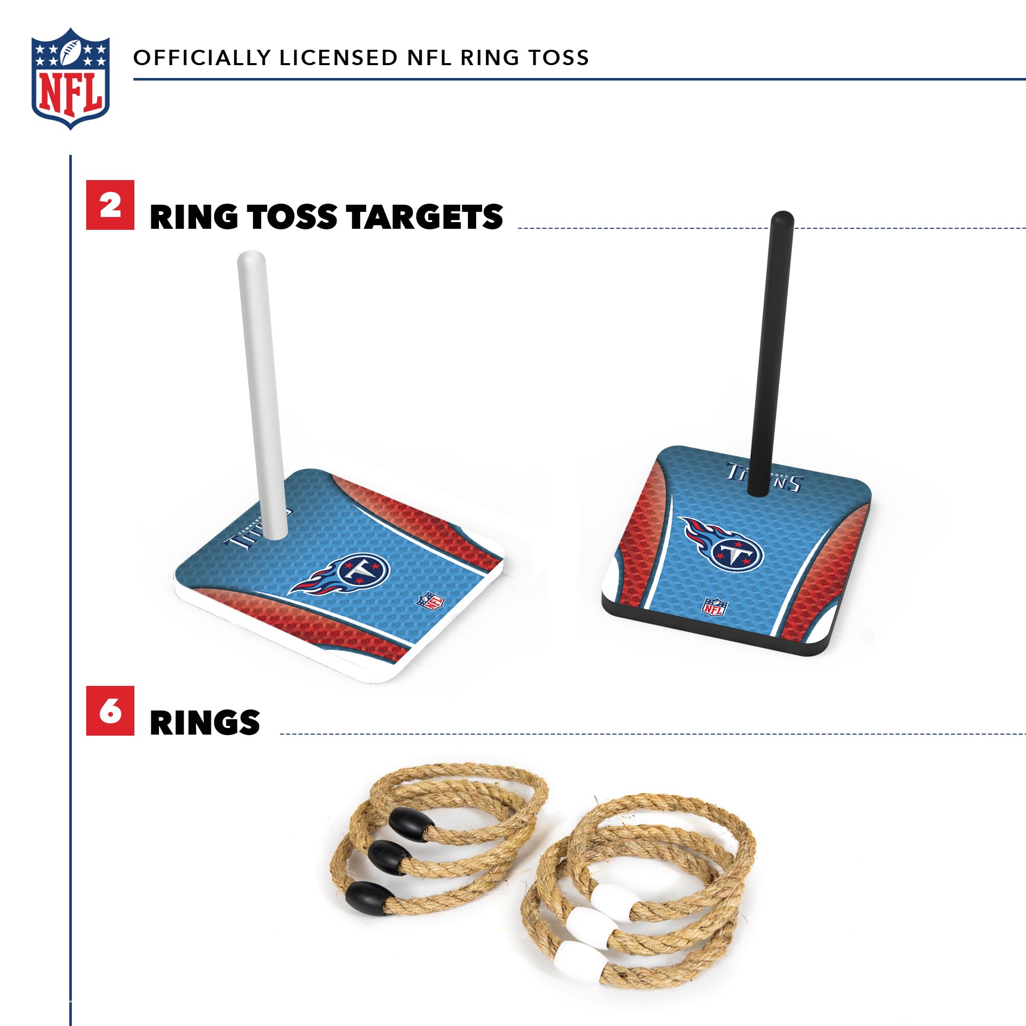 Wild Sports NFL Quoits Set with Direct Print HD Team Graphics – Tailgate Ring Toss Game – Great Gift for Any Football Fan! Ring Toss Family Outdoor Games for The Beach, BBQ, or Tailgate Party - Sports Collectibles, Sports Memorabilia, Sports Fan Shop, Sports Gifts