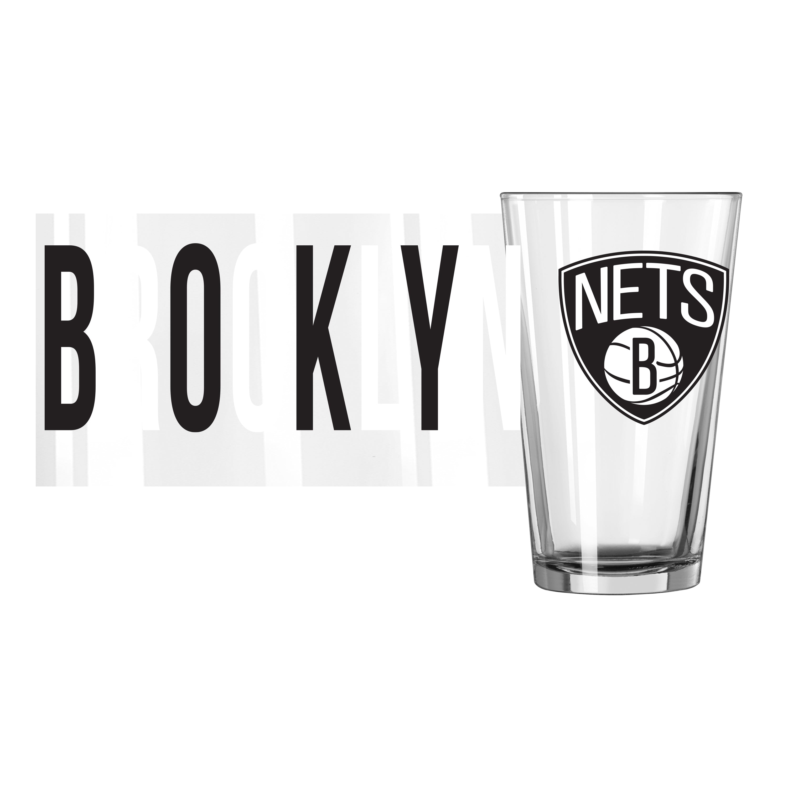 Brooklyn Nets 16oz Overtime Pint Glass - Sports Gifts, Sports Memorabilia, Sports Collectibles, Fan Shop