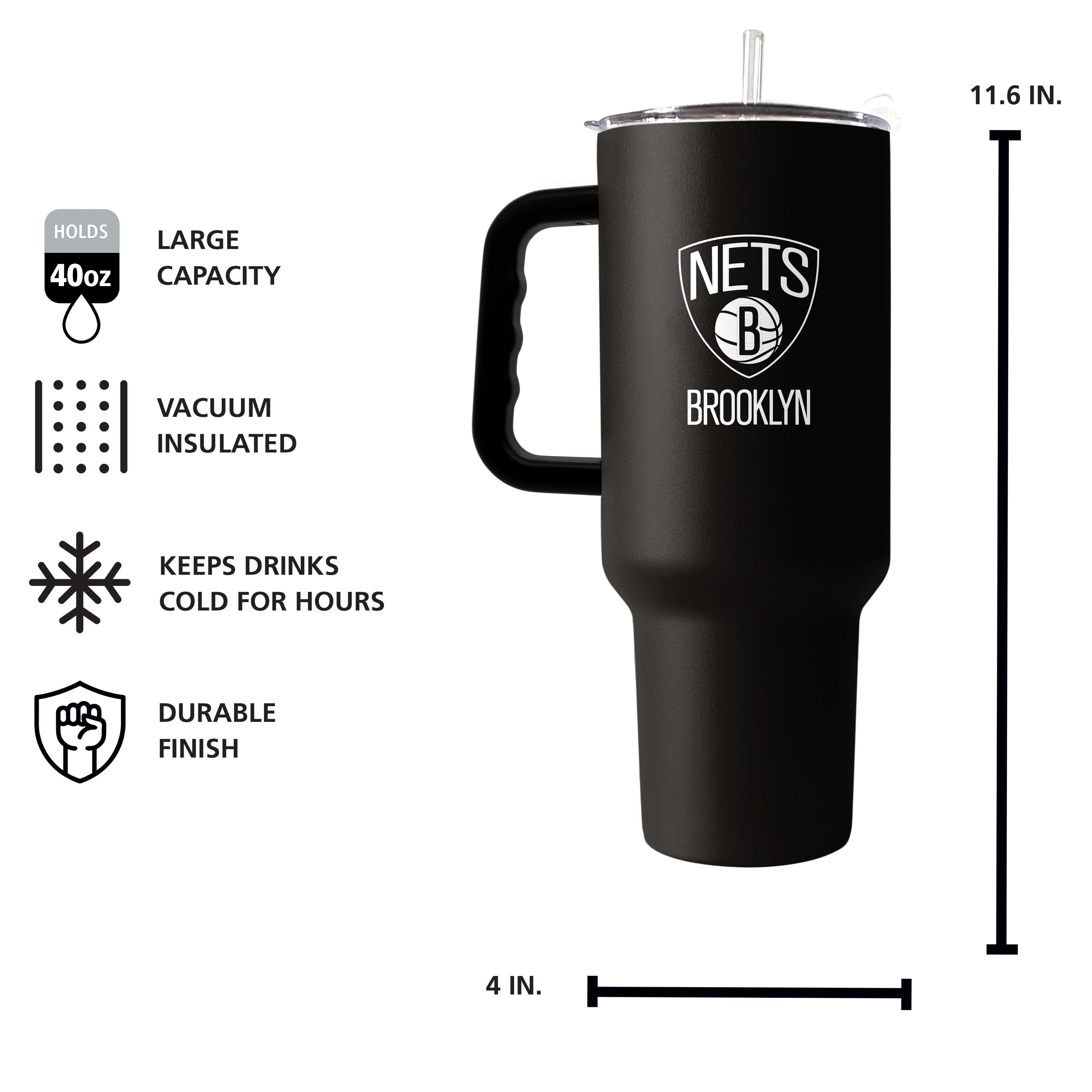 Brooklyn Nets 40oz Flipside Powder Coat Tumbler - Sports Gifts, Sports Memorabilia, Sports Collectibles, Fan Shop