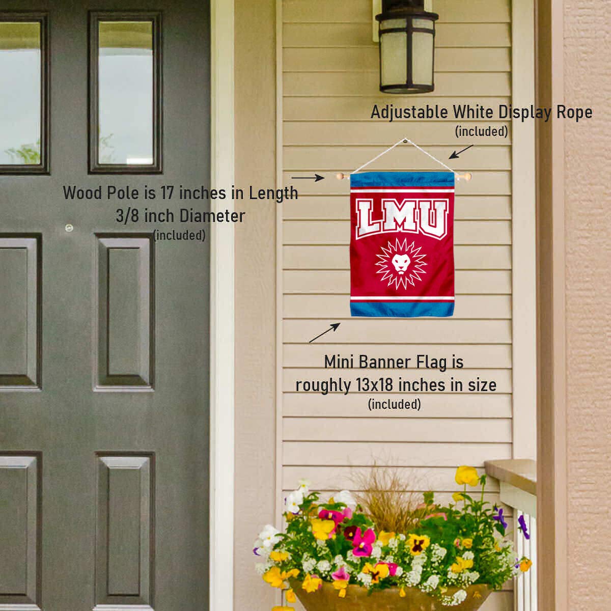 College Flags & Banners Co. Loyola Marymount Lions Window Wall Banner Hanging Flag with Suction Cup - Sports Collectibles, Sports Memorabilia, Sports Fan Shop, Sports Gifts
