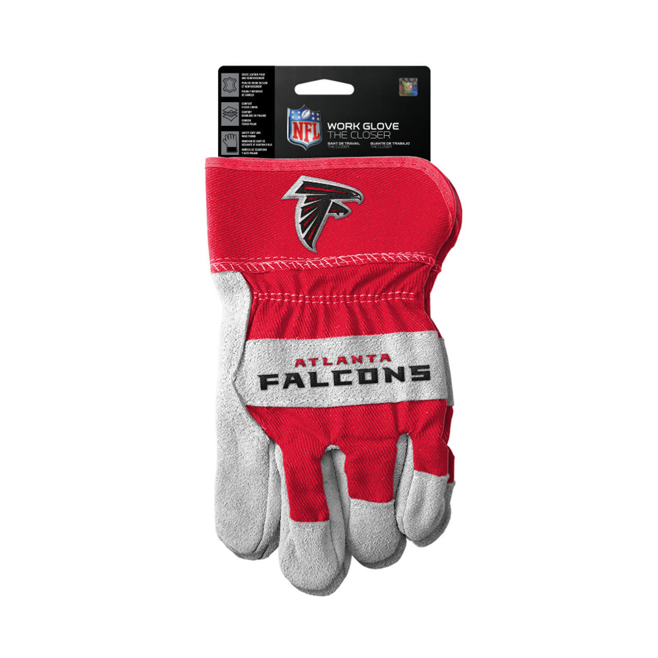 Atlanta Falcons Gloves Work Style The Closer Design - Sports Collectibles, Sports Memorabilia, Sports Fan Shop, Sports Gifts