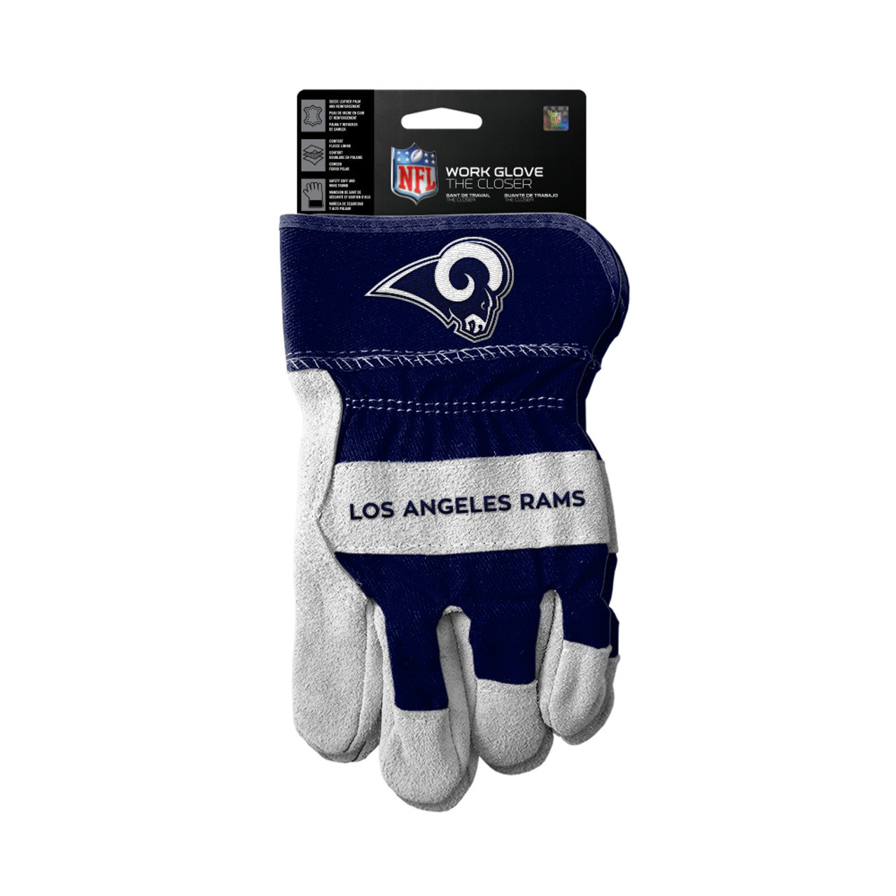 Los Angeles Rams Gloves Work Style The Closer Design - Sports Collectibles, Sports Memorabilia, Sports Fan Shop, Sports Gifts