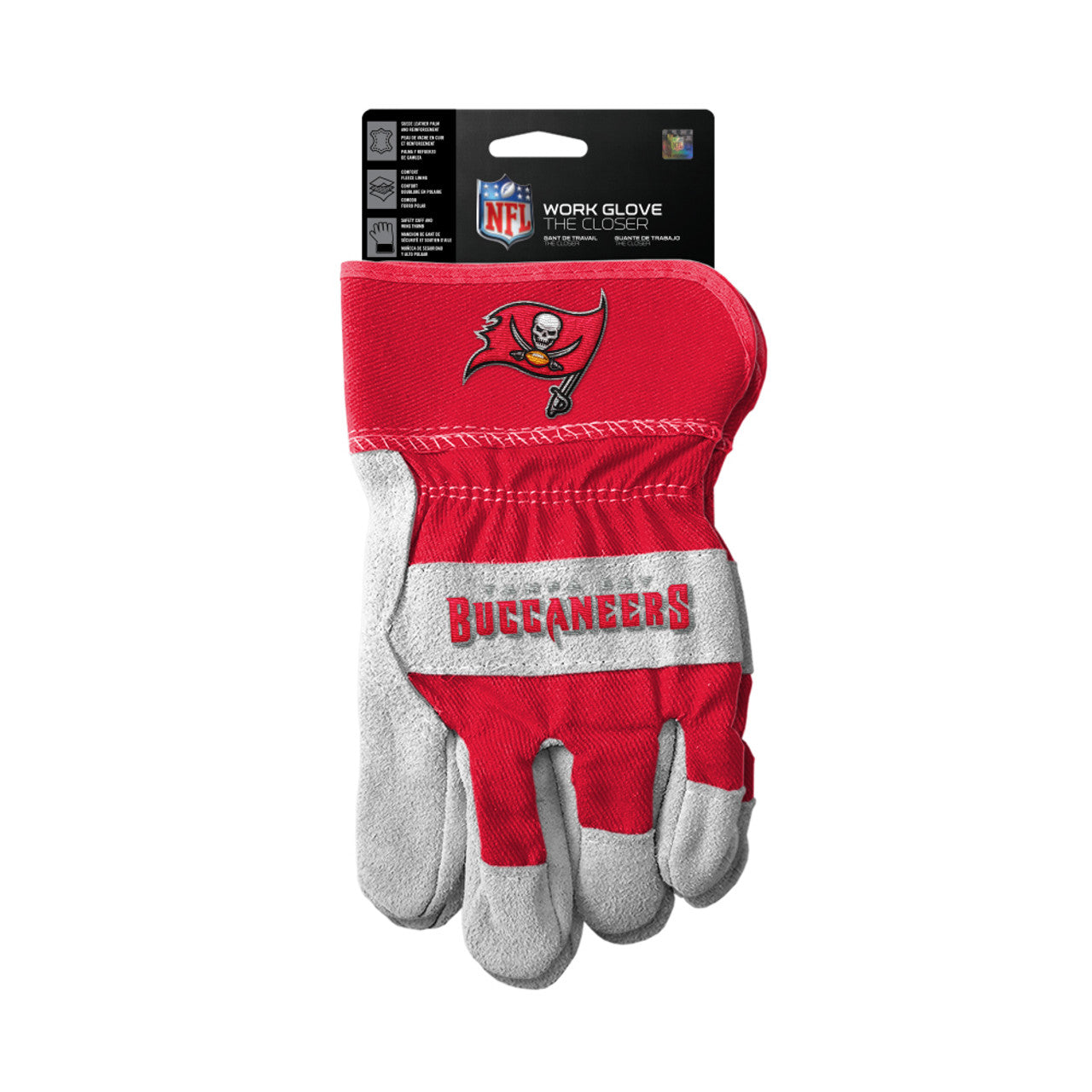 Tampa Bay Buccaneers Gloves Work Style The Closer Design - Sports Collectibles, Sports Memorabilia, Sports Fan Shop, Sports Gifts