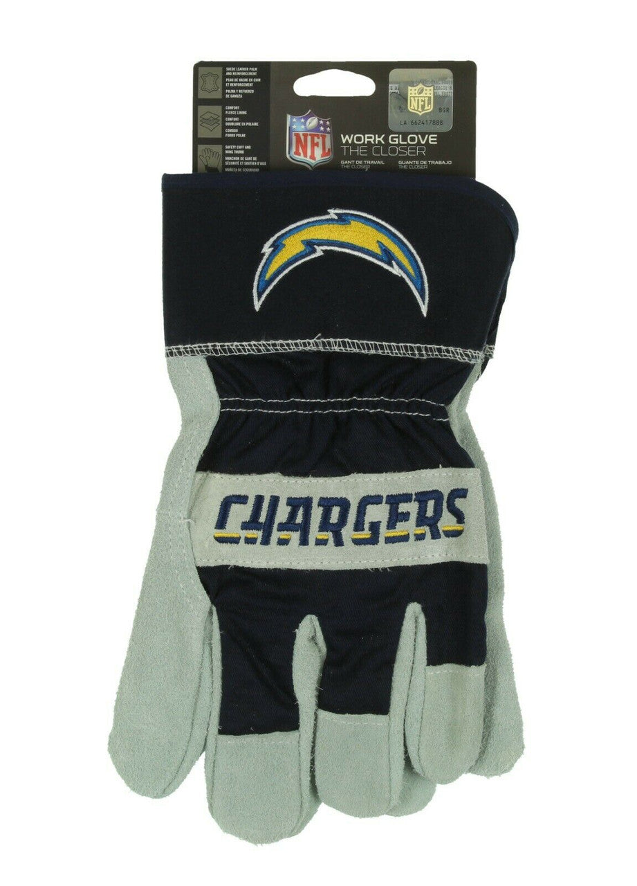 Los Angeles Chargers Gloves Work Style The Closer Design Alternate - Sports Collectibles, Sports Memorabilia, Sports Fan Shop, Sports Gifts