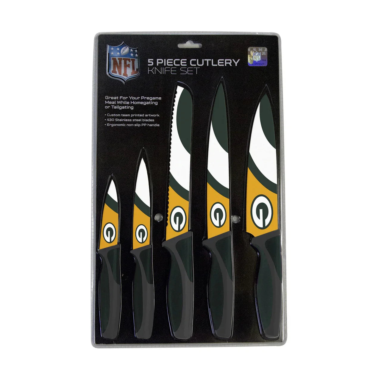 Green Bay Packers Knife Set - Kitchen - 5 Pack (CDG) - 757 Sports Collectibles