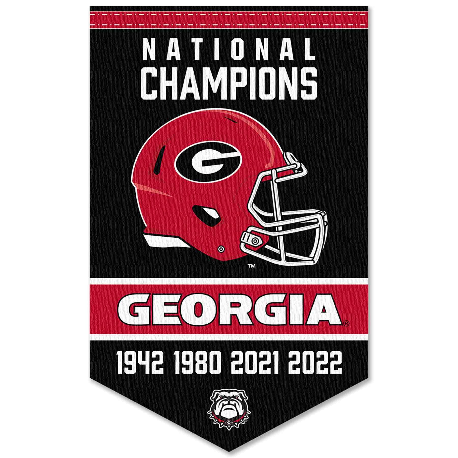 Georgia Bulldogs 4 Time Football National Champions Banner - Sports Collectibles, Sports Memorabilia, Sports Fan Shop, Sports Gifts
