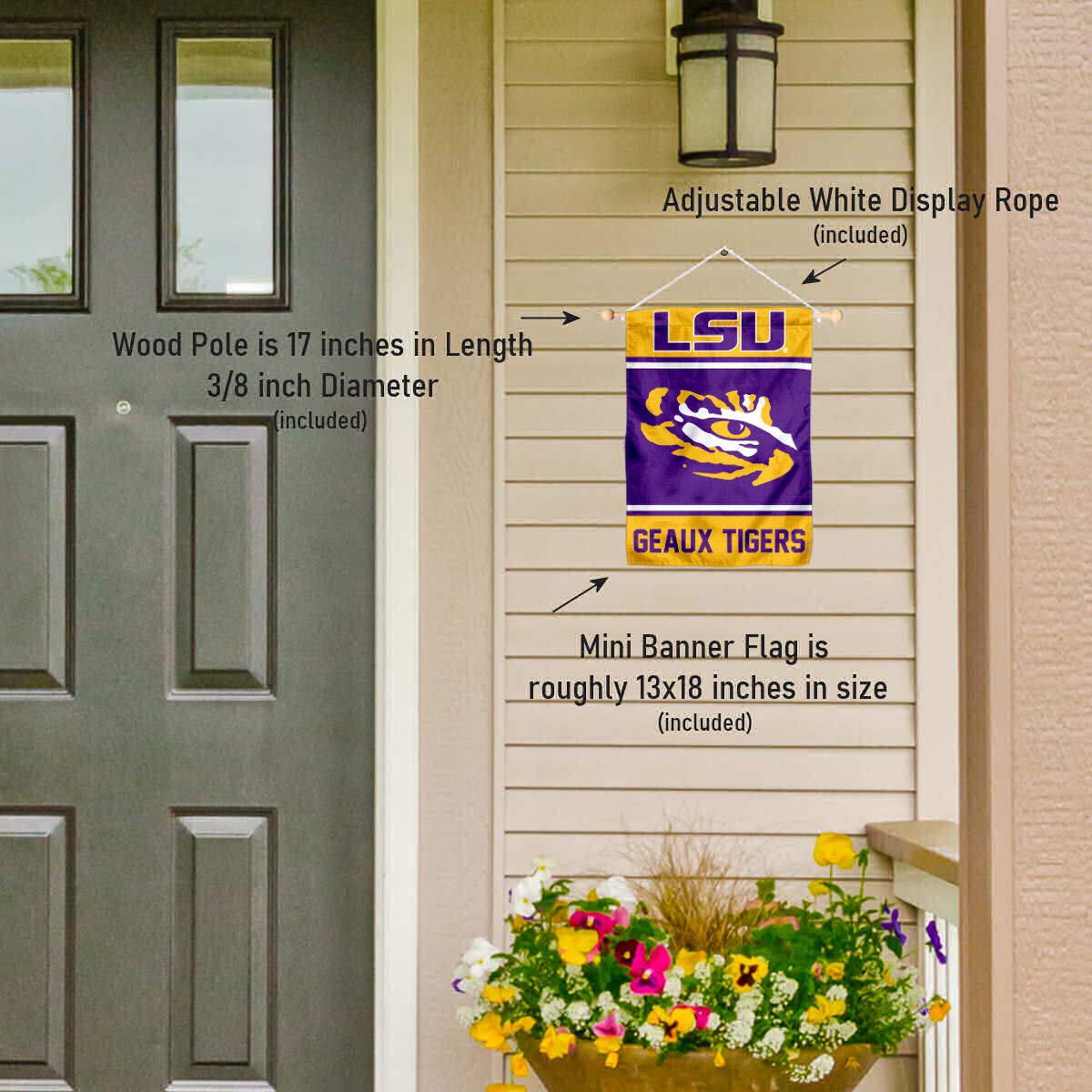 College Flags & Banners Co. Louisiana State LSU Tigers Window Wall Banner Hanging Flag with Suction Cup - Sports Collectibles, Sports Memorabilia, Sports Fan Shop, Sports Gifts