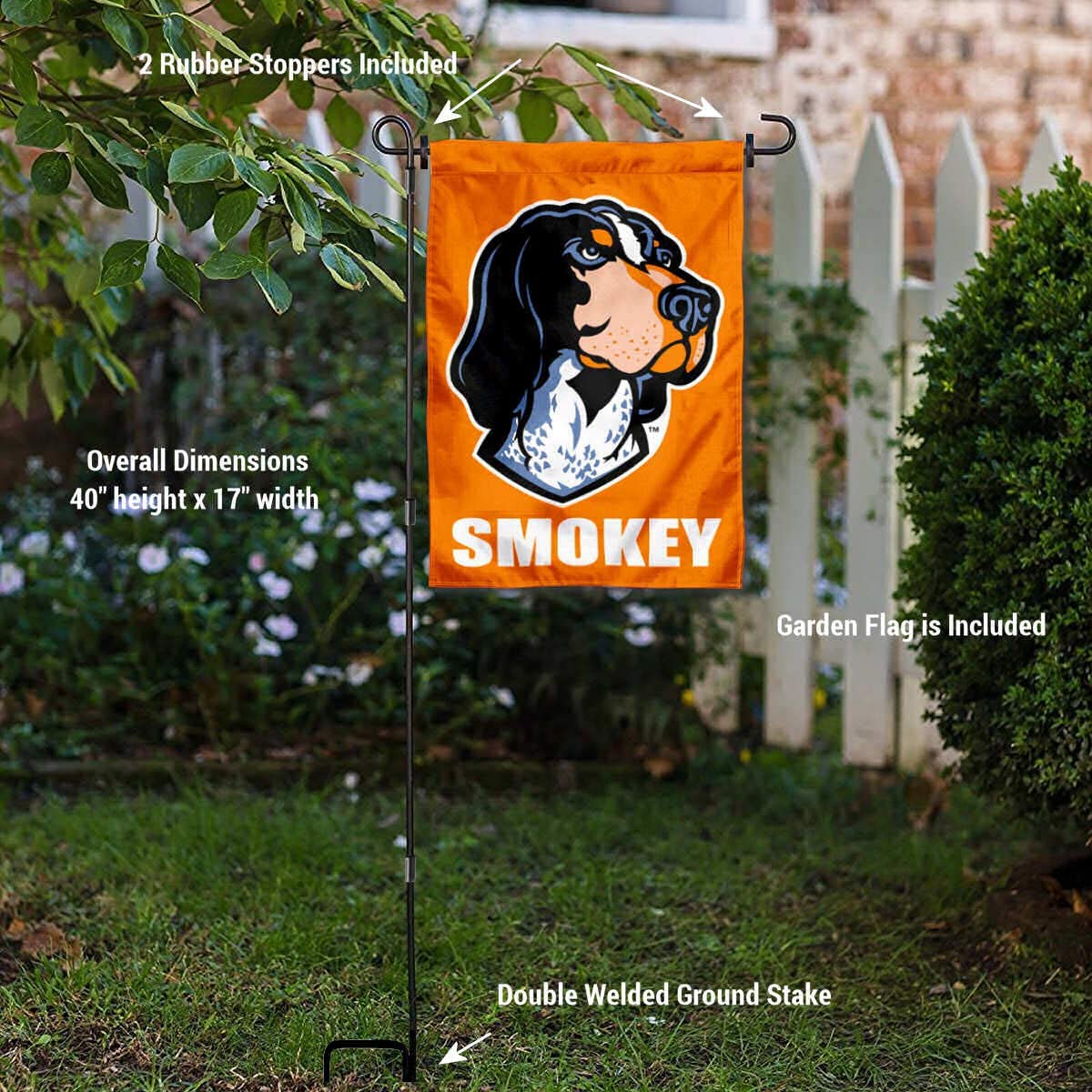College Flags & Banners Co. Tennessee Volunteers Smokey Garden and USA Flag Stand Pole Holder Set - Sports Collectibles, Sports Memorabilia, Sports Fan Shop, Sports Gifts