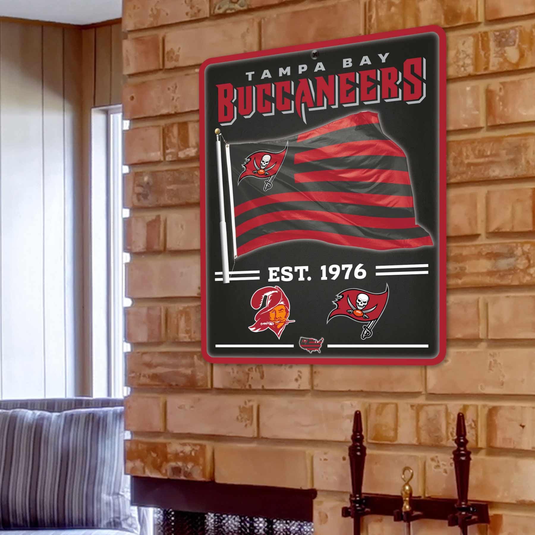 WinCraft Tampa Bay Buccaneers Americana Banner Flag Sign - Sports Collectibles, Sports Memorabilia, Sports Fan Shop, Sports Gifts