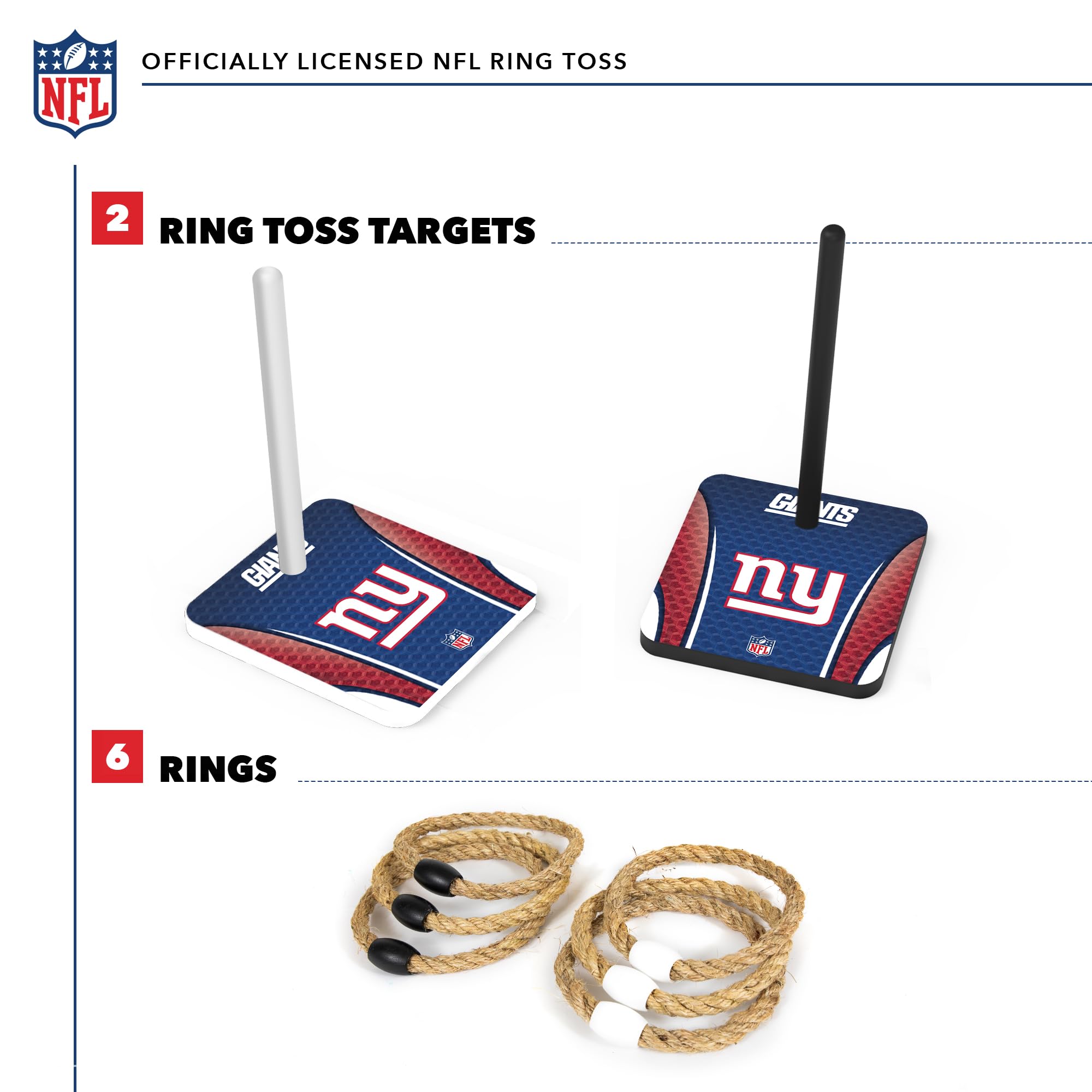 Wild Sports NFL Quoits Set with Direct Print HD Team Graphics – Tailgate Ring Toss Game – Great Gift for Any Football Fan! Ring Toss Family Outdoor Games for The Beach, BBQ, or Tailgate Party - Sports Collectibles, Sports Memorabilia, Sports Fan Shop, Sports Gifts