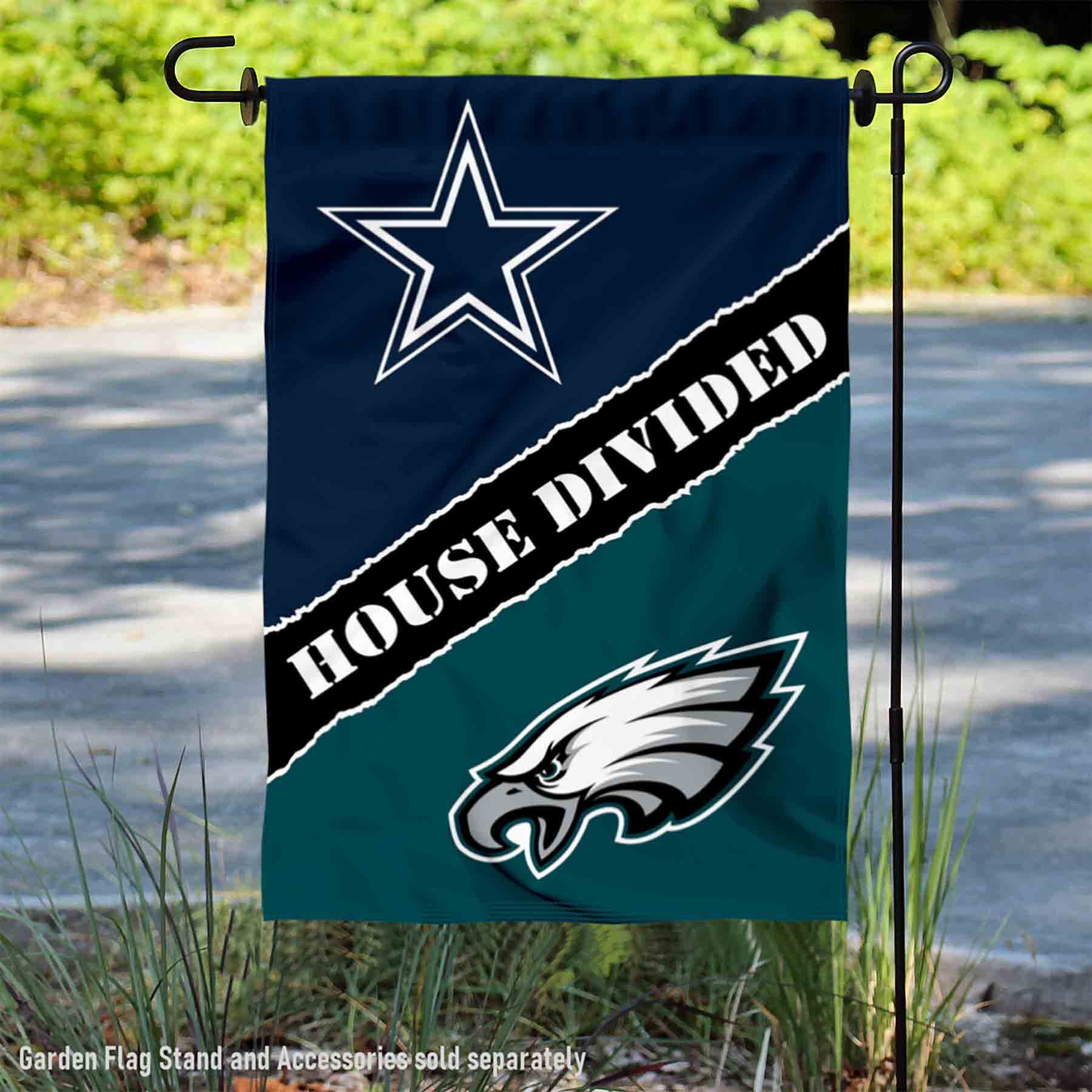 WinCraft House Divided Cowboys and Eagles Double Sided Garden Flag - Sports Collectibles, Sports Memorabilia, Sports Fan Shop, Sports Gifts