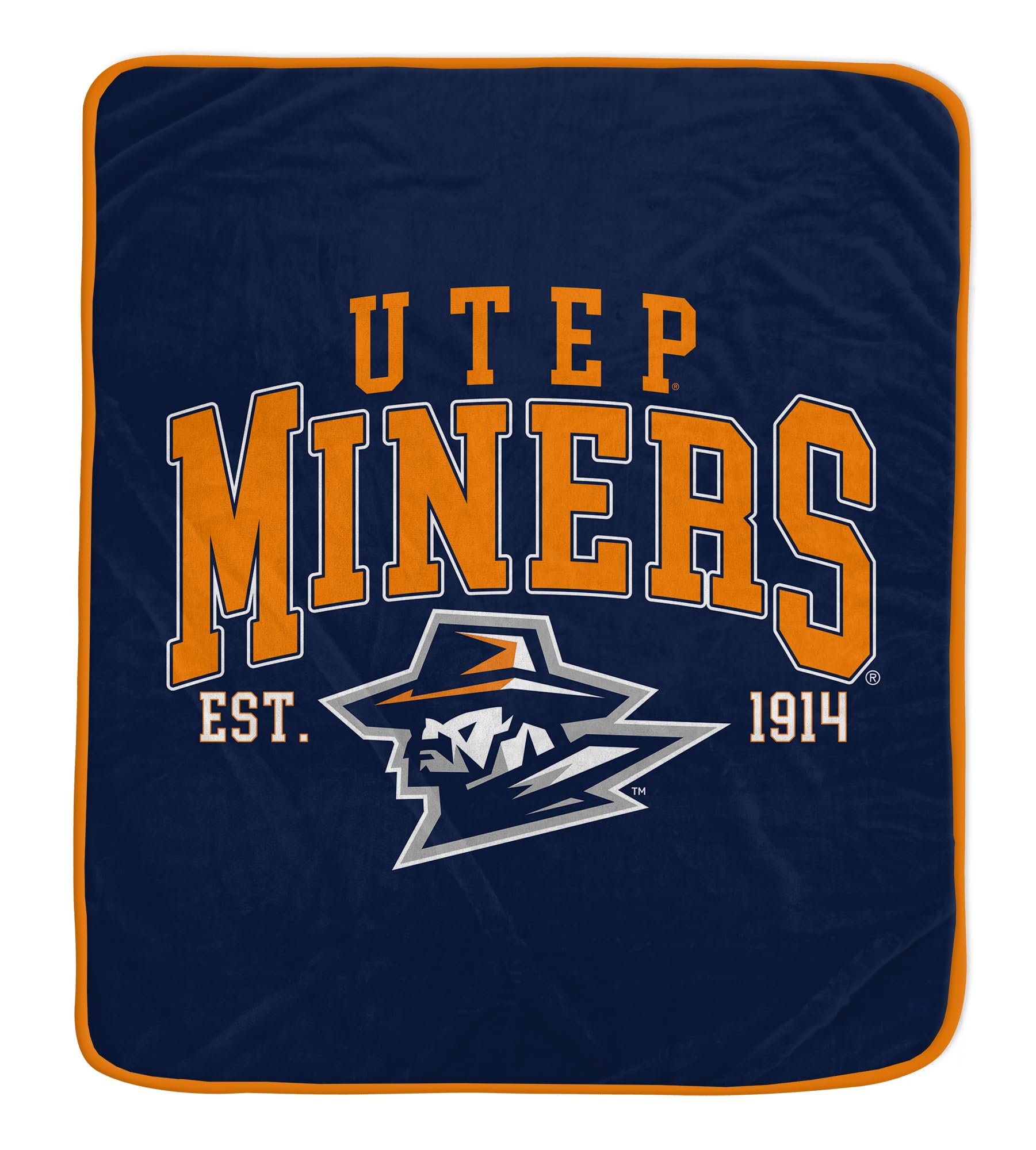 NCAA Texas at El Paso, The University of Vintage Arch Block Ultra Soft Blanket - Sports Gifts, Sports Memorabilia, Sports Collectibles, Fan Shop