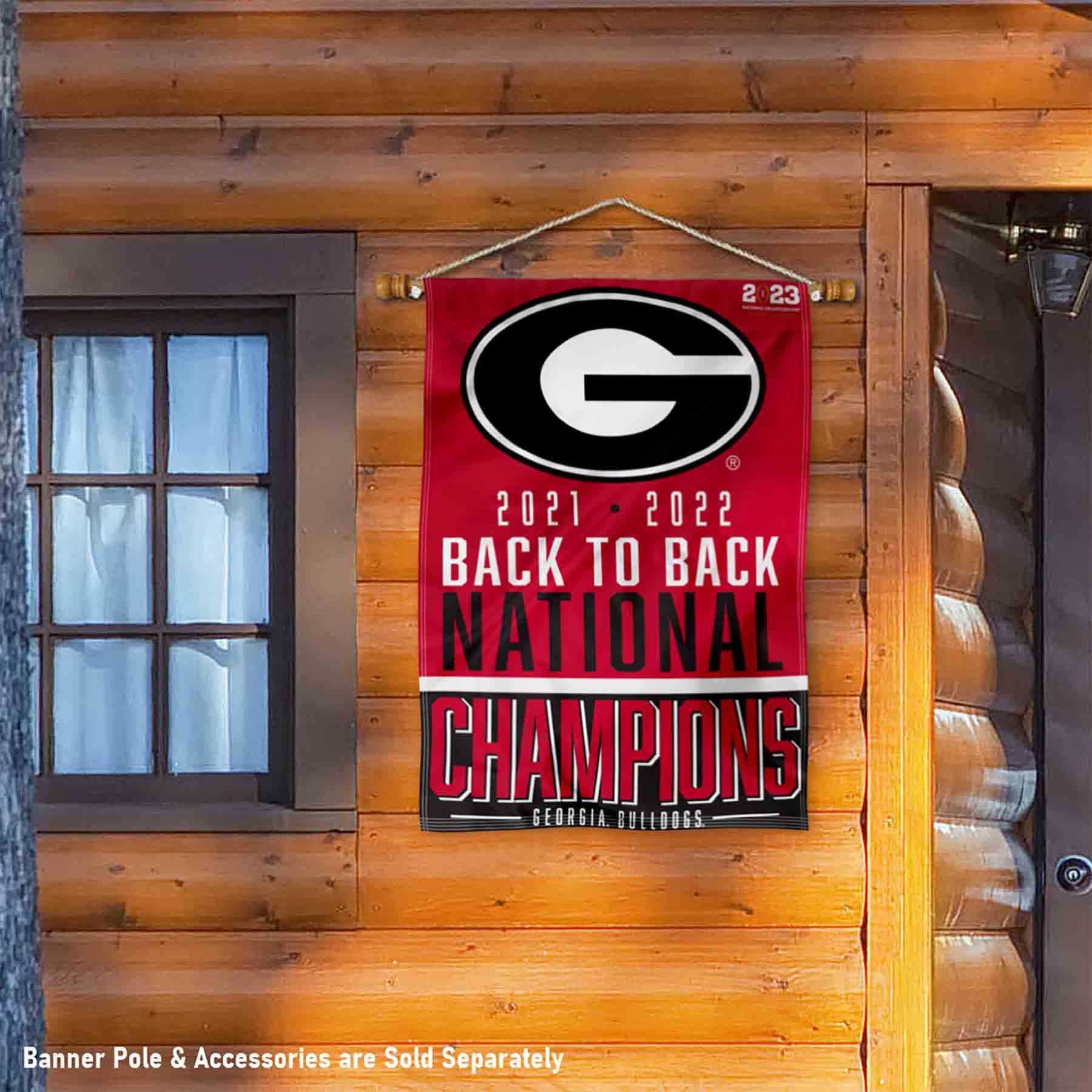 WinCraft Georgia Bulldogs 2022 College Football National Champions Banner Vertical Flag - Sports Collectibles, Sports Memorabilia, Sports Fan Shop, Sports Gifts