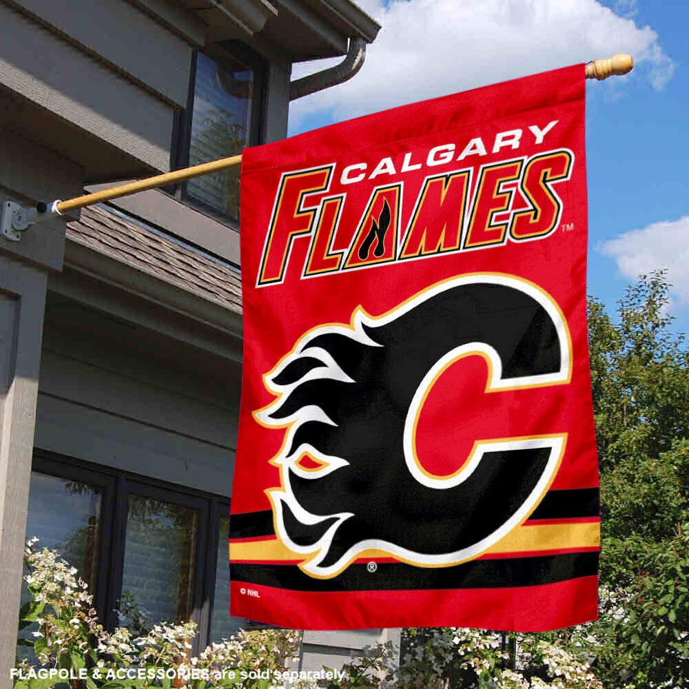 WinCraft Calgary Flames Double Sided Banner House Flag - Sports Collectibles, Sports Memorabilia, Sports Fan Shop, Sports Gifts