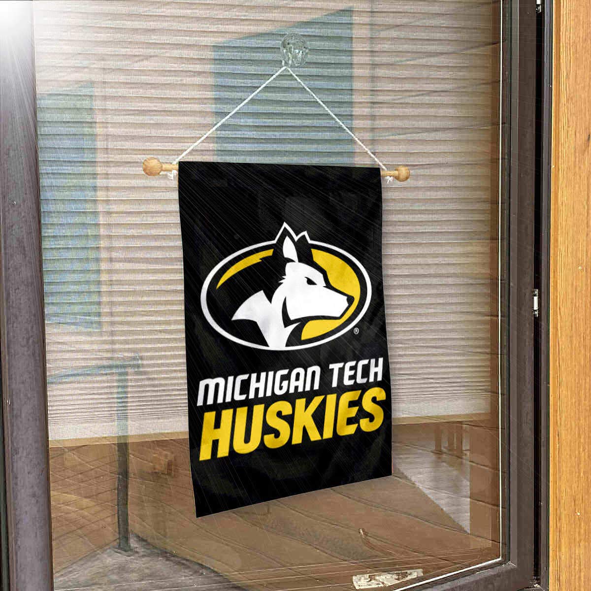 College Flags & Banners Co. Michigan Tech Huskies Banner for Windows Doors and Walls - Sports Collectibles, Sports Memorabilia, Sports Fan Shop, Sports Gifts