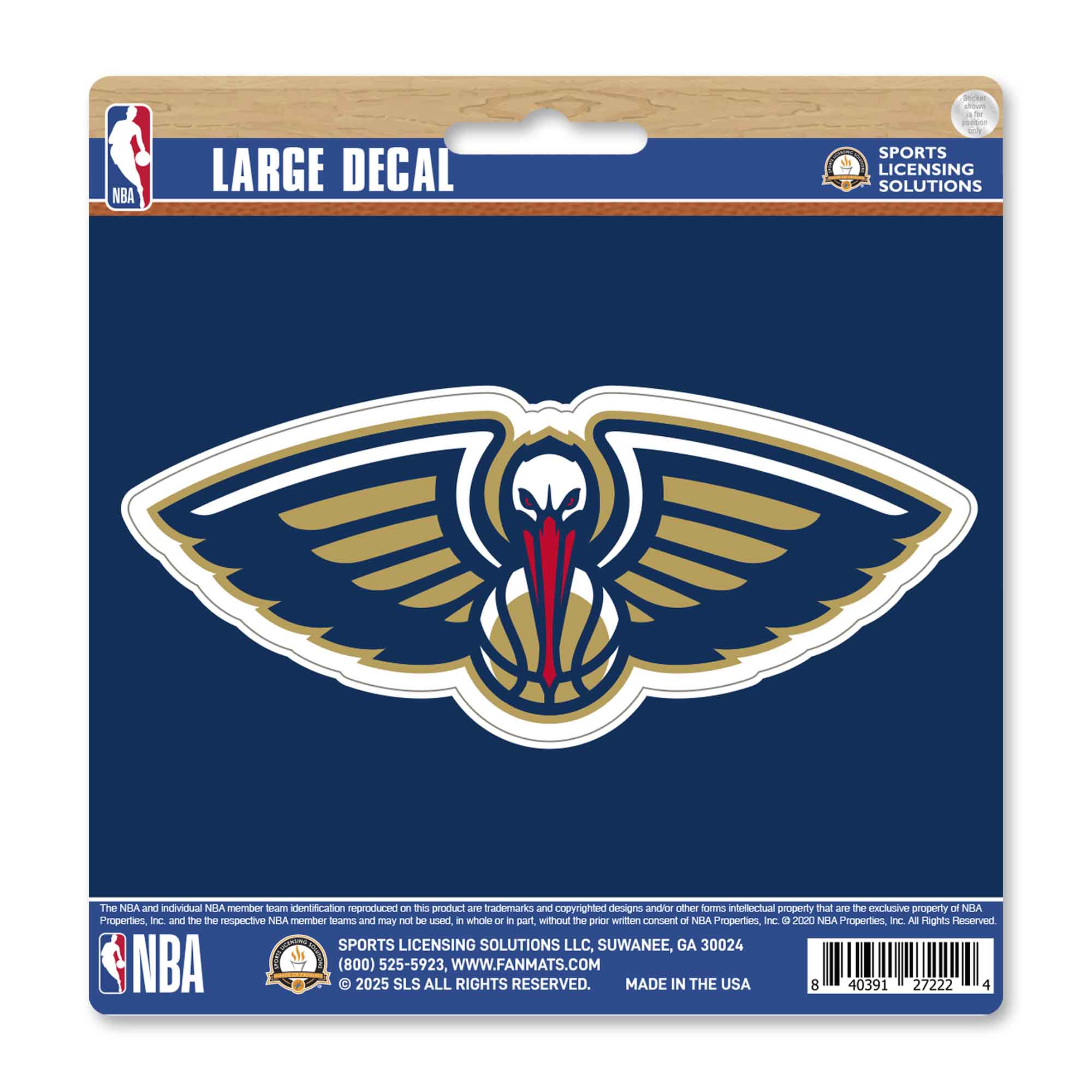 NBA - New Orleans Pelicans Large Decal