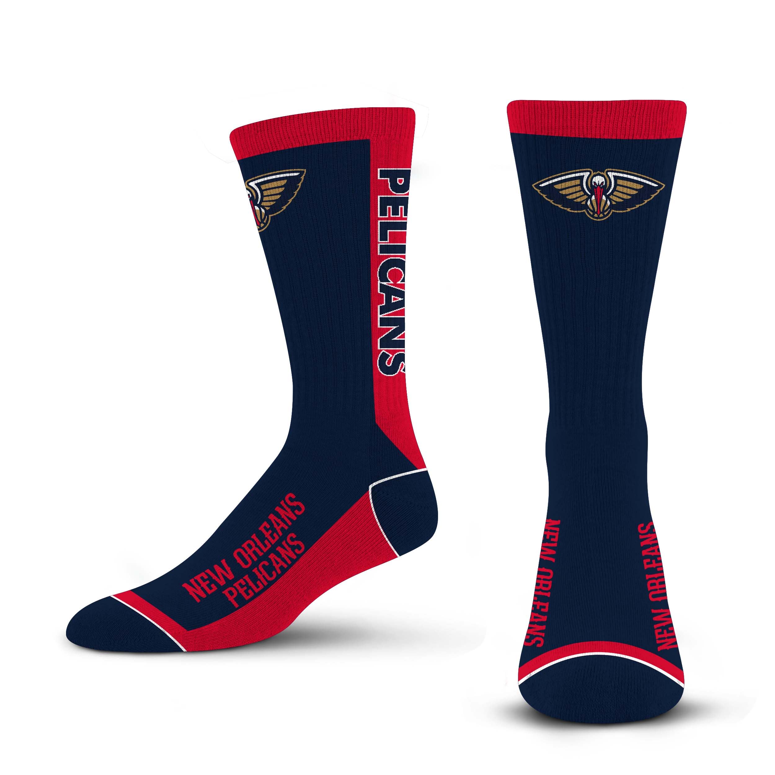 For Bare Feet NBA NEW ORLEANS PELICANS MVP Crew Sock Team Color Large - Sports Gifts, Sports Memorabilia, Sports Collectibles, Fan Shop