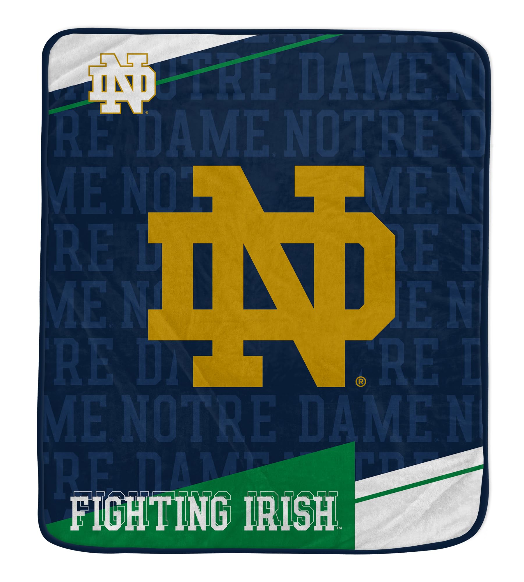 Pegasus Sports NCAA Notre Dame Fighting Irish Diagonal Ghost Ultra Soft Blanket - Sports Gifts, Sports Memorabilia, Sports Collectibles, Fan Shop