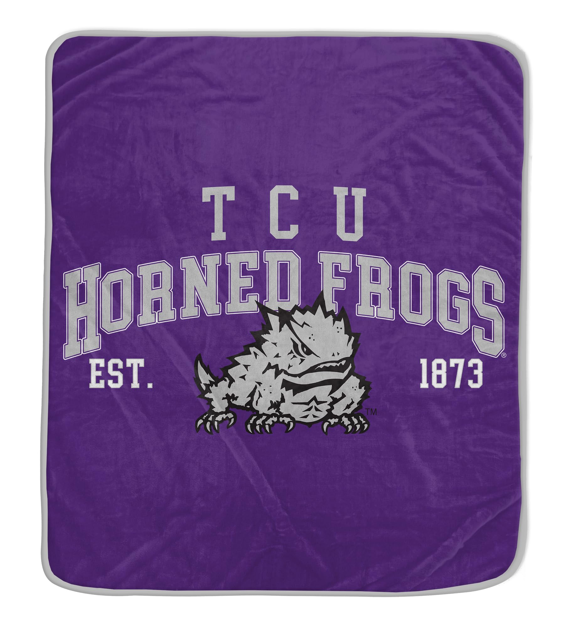 NCAA TCU Horned Frogs Vintage Arch Block Ultra Soft Blanket - Sports Gifts, Sports Memorabilia, Sports Collectibles, Fan Shop