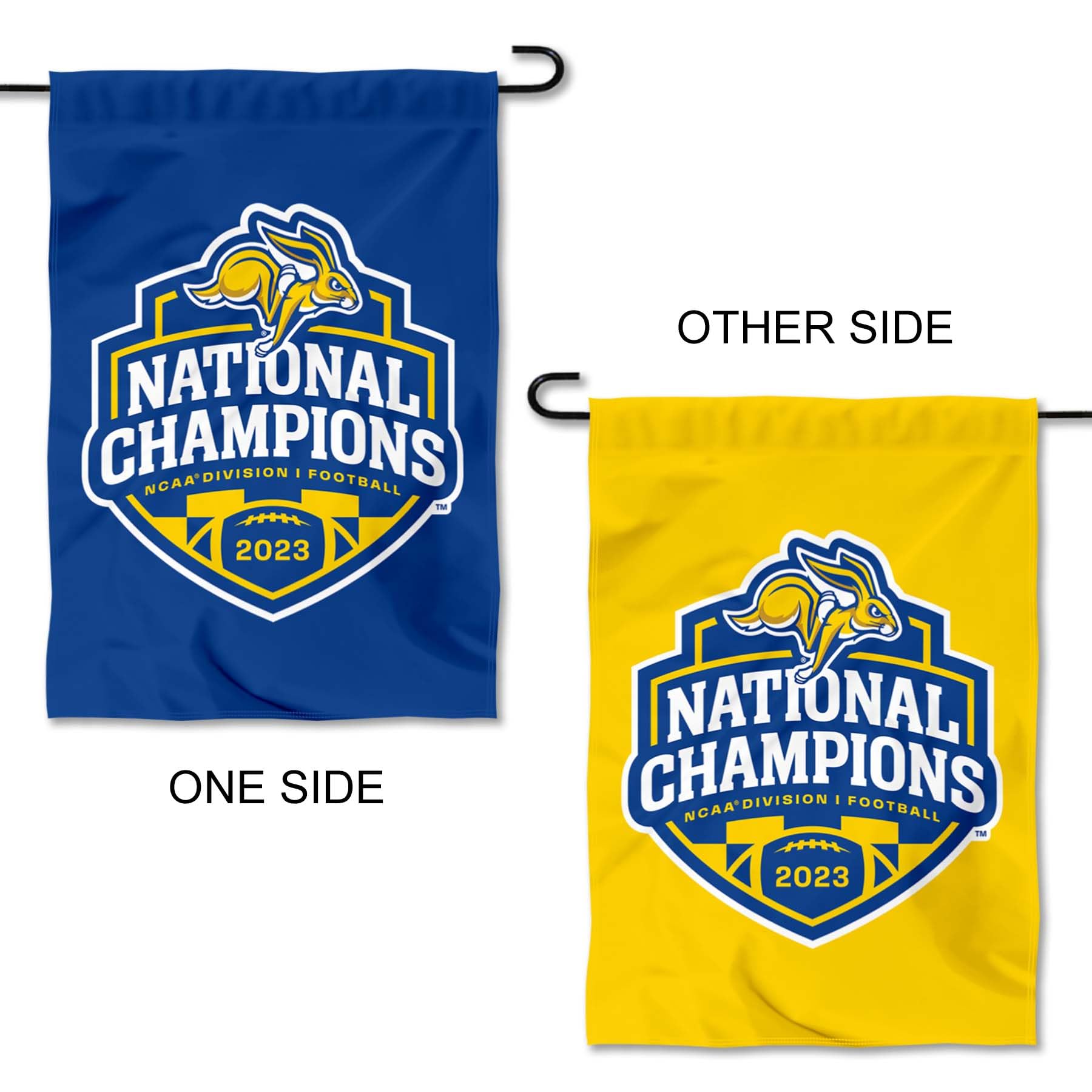 College Flags & Banners Co. South Dakota State Jackrabbits 2023 FCS Football National Champs Double Sided Garden Banner Flag - Sports Collectibles, Sports Memorabilia, Sports Fan Shop, Sports Gifts