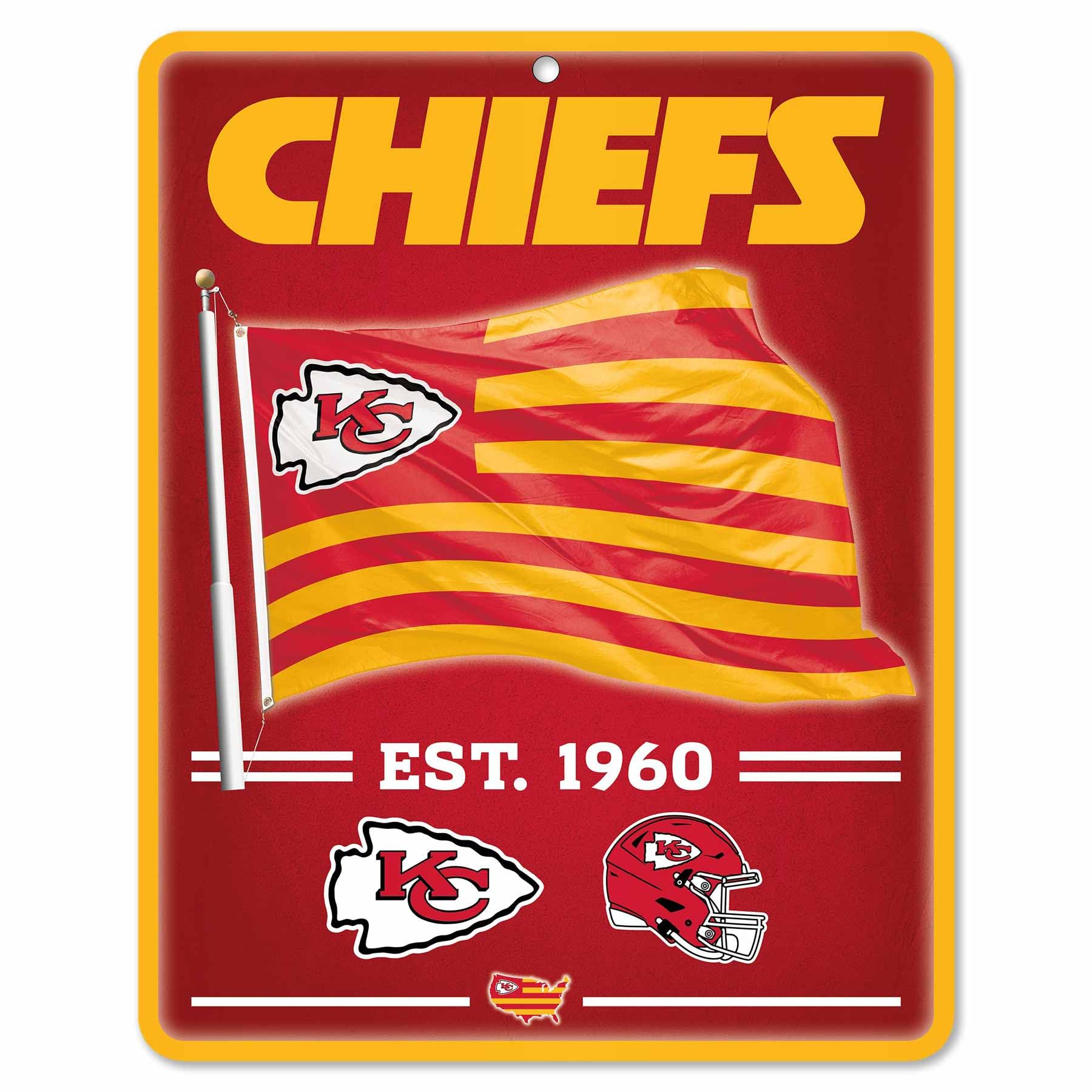 WinCraft Kansas City Chiefs Americana Banner Flag Sign - Sports Collectibles, Sports Memorabilia, Sports Fan Shop, Sports Gifts