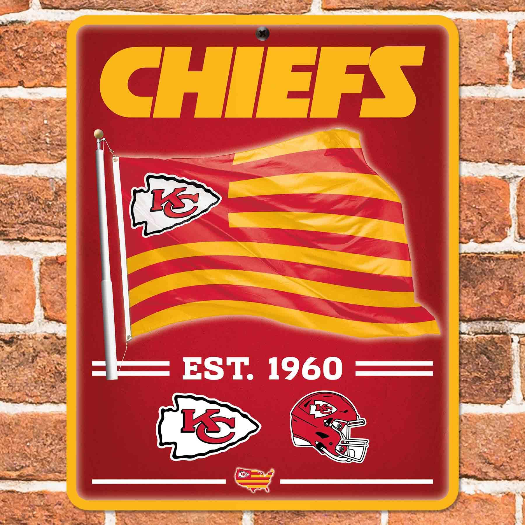 WinCraft Kansas City Chiefs Americana Banner Flag Sign - Sports Collectibles, Sports Memorabilia, Sports Fan Shop, Sports Gifts