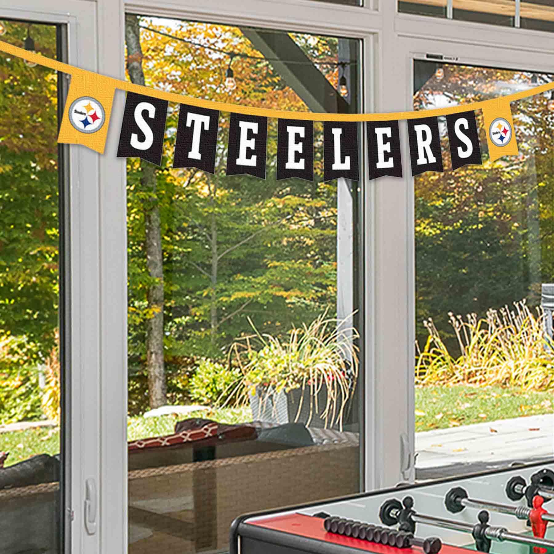 WinCraft Pittsburgh Steelers Banner String Pennant Flags - Sports Collectibles, Sports Memorabilia, Sports Fan Shop, Sports Gifts