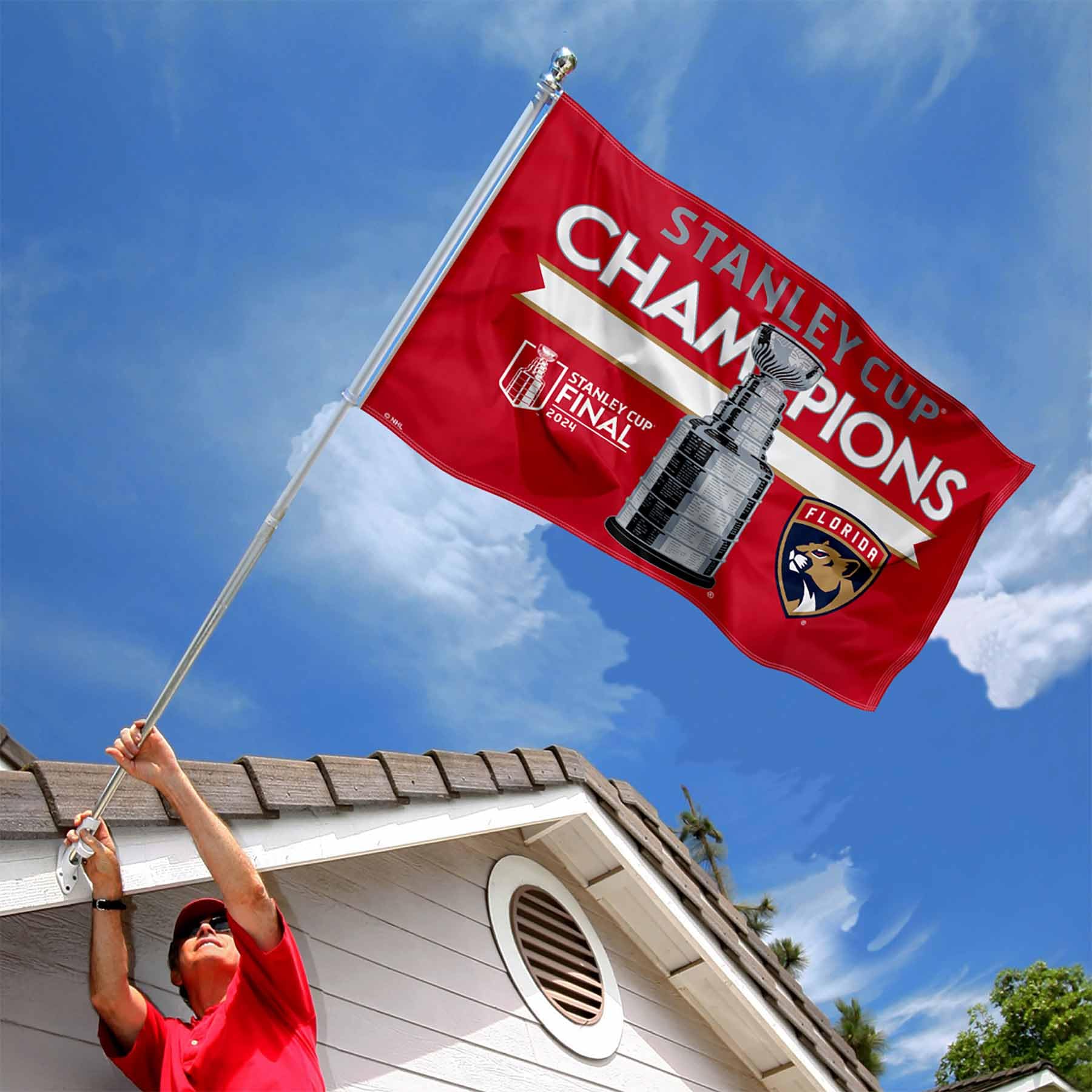 WinCraft Florida Panthers 2024 Stanley Cup Champions Banner Flag - Sports Collectibles, Sports Memorabilia, Sports Fan Shop, Sports Gifts