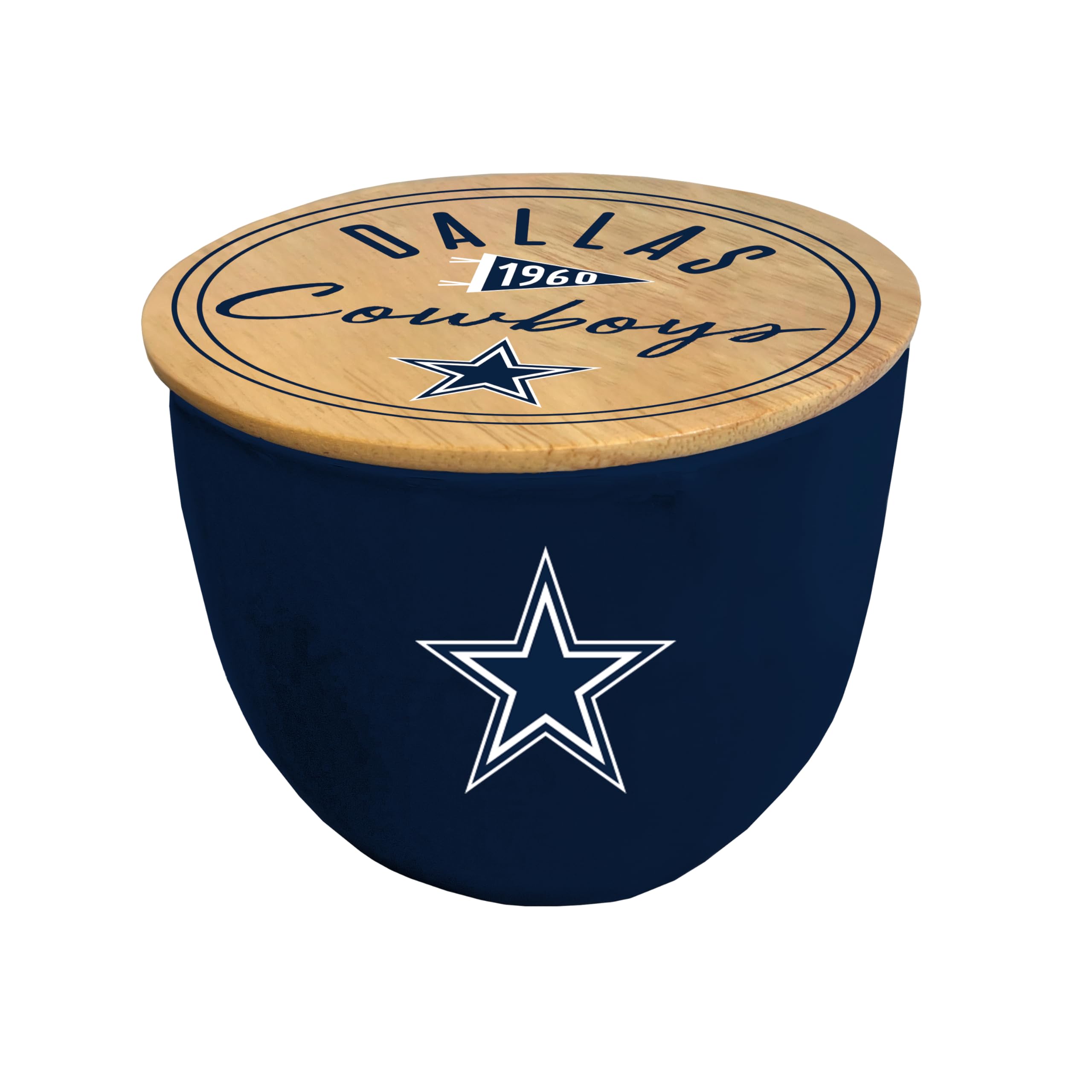 NFL Dallas Cowboys Script Circle Logo Ceramic Candle - Sports Gifts, Sports Memorabilia, Sports Collectibles, Fan Shop