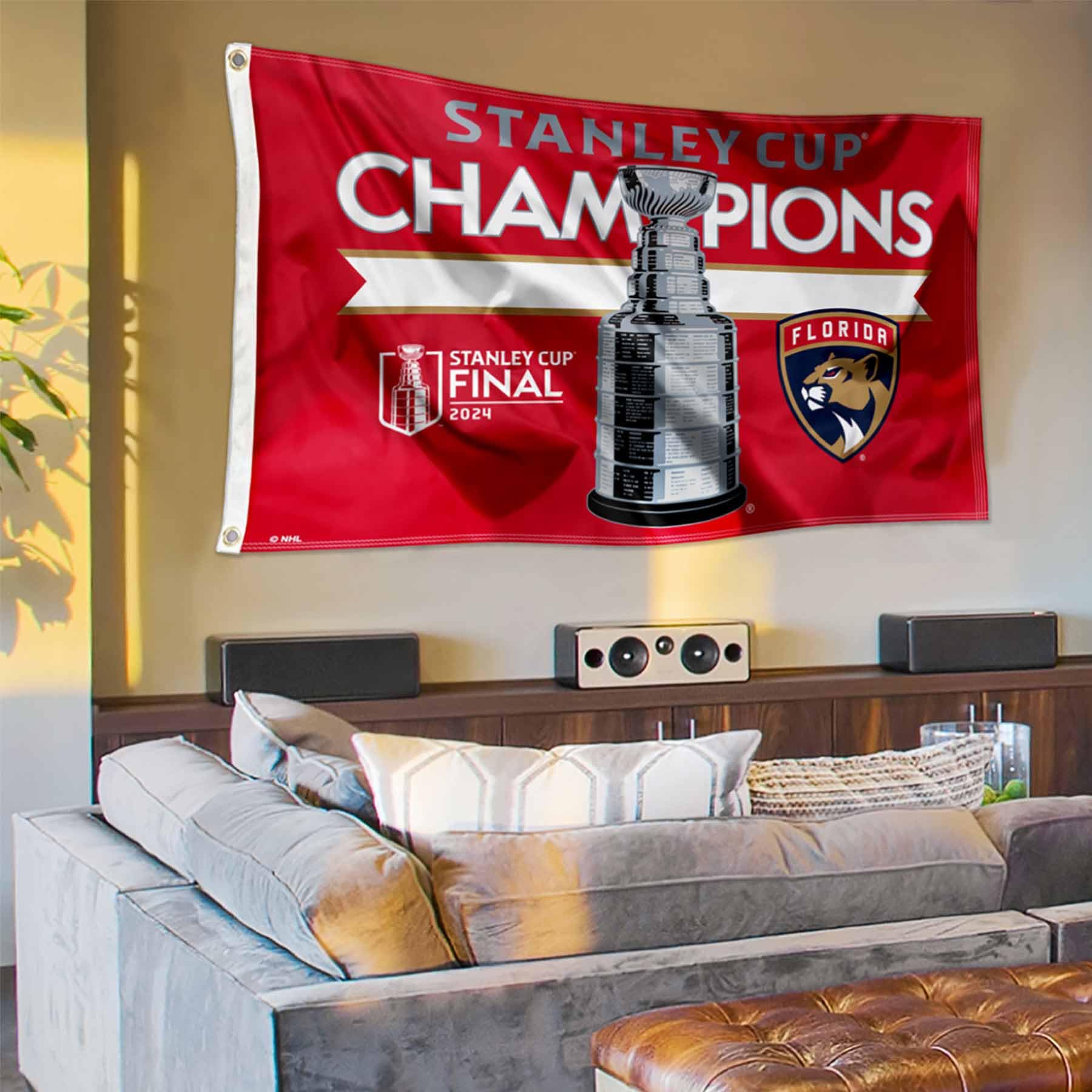 WinCraft Florida Panthers 2024 Stanley Cup Champions Banner Flag - Sports Collectibles, Sports Memorabilia, Sports Fan Shop, Sports Gifts