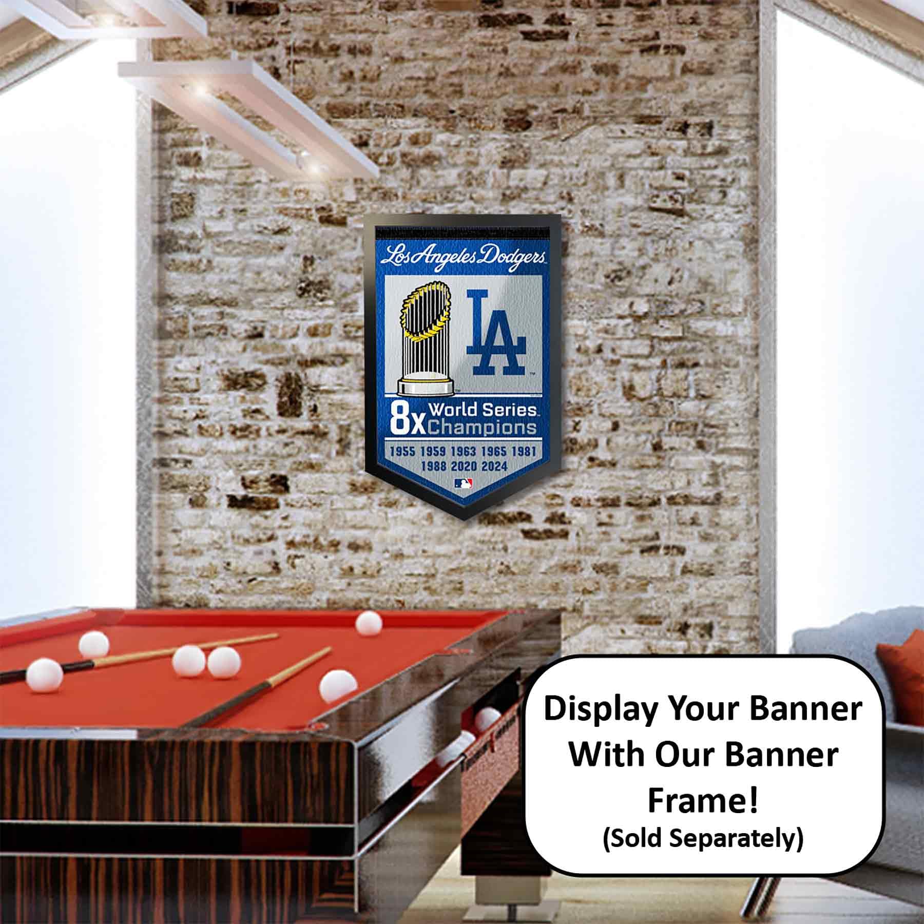 WinCraft Los Angeles Dodgers 8 Time 8X World Champions Banner Pennant - Sports Collectibles, Sports Memorabilia, Sports Fan Shop, Sports Gifts