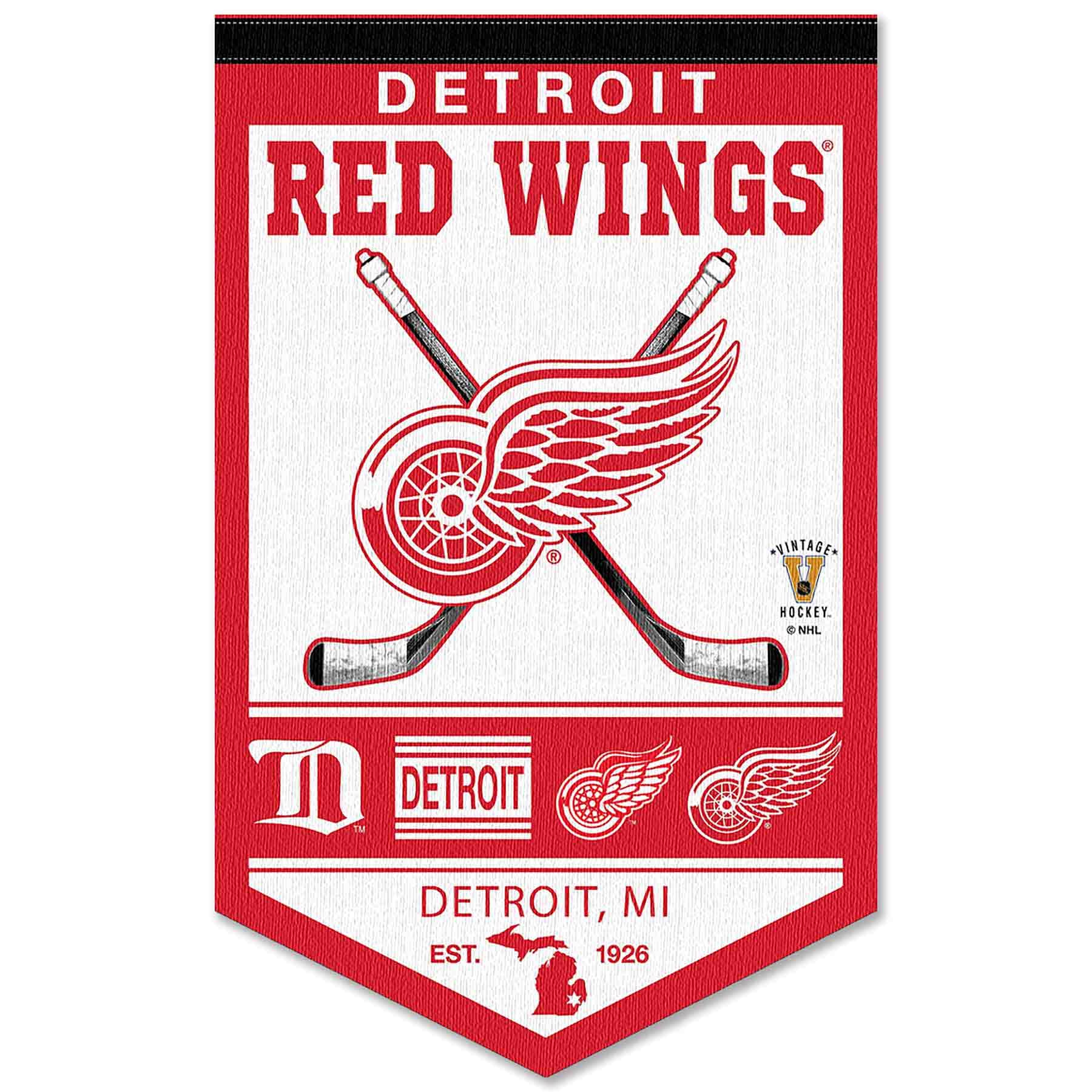 Detroit Red Wings Heritage History Banner Pennant - Sports Collectibles, Sports Memorabilia, Sports Fan Shop, Sports Gifts