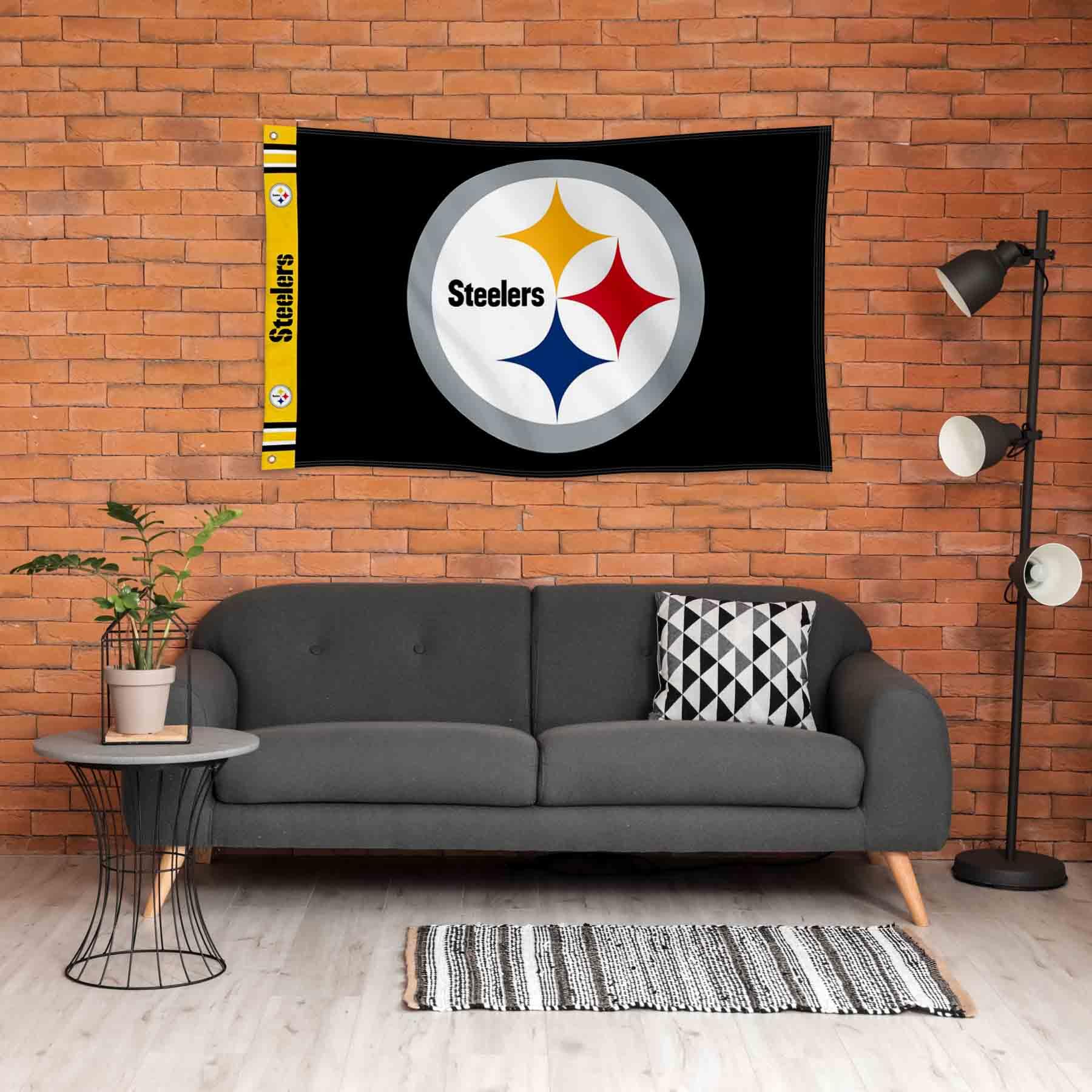 WinCraft Pittsburgh Steelers Printed Header 3x5 Foot Banner Flag - Sports Collectibles, Sports Memorabilia, Sports Fan Shop, Sports Gifts